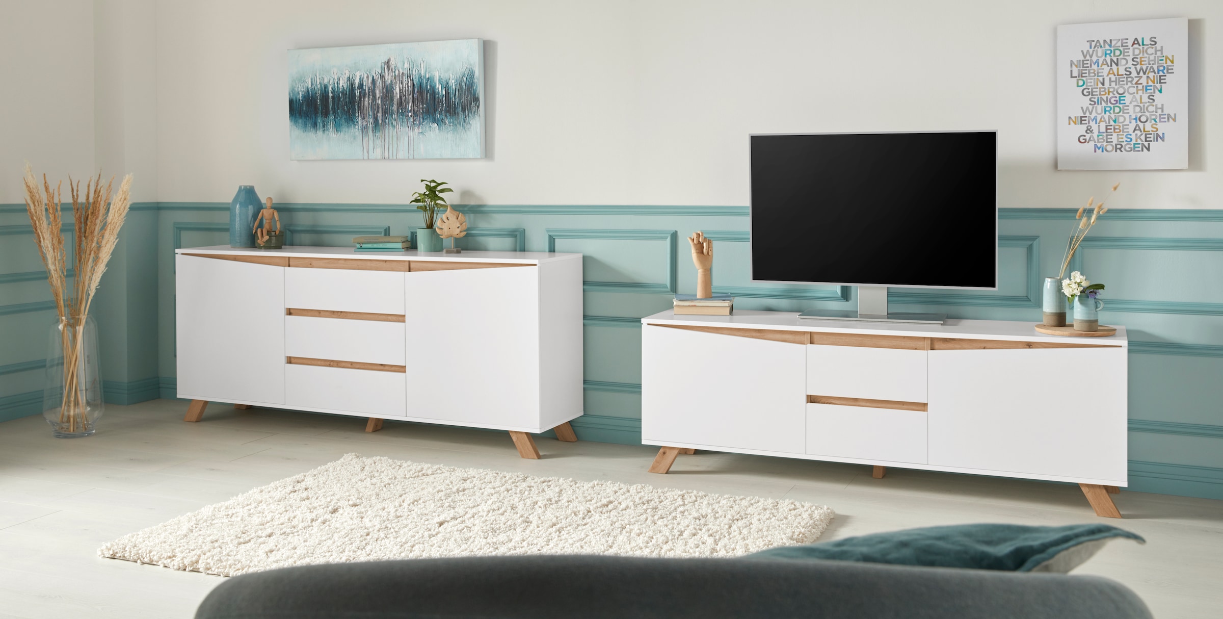 Homexperts Lowboard »VickyTV-Board, TV-Schrank«, Breite 160 cm, in matt weiß