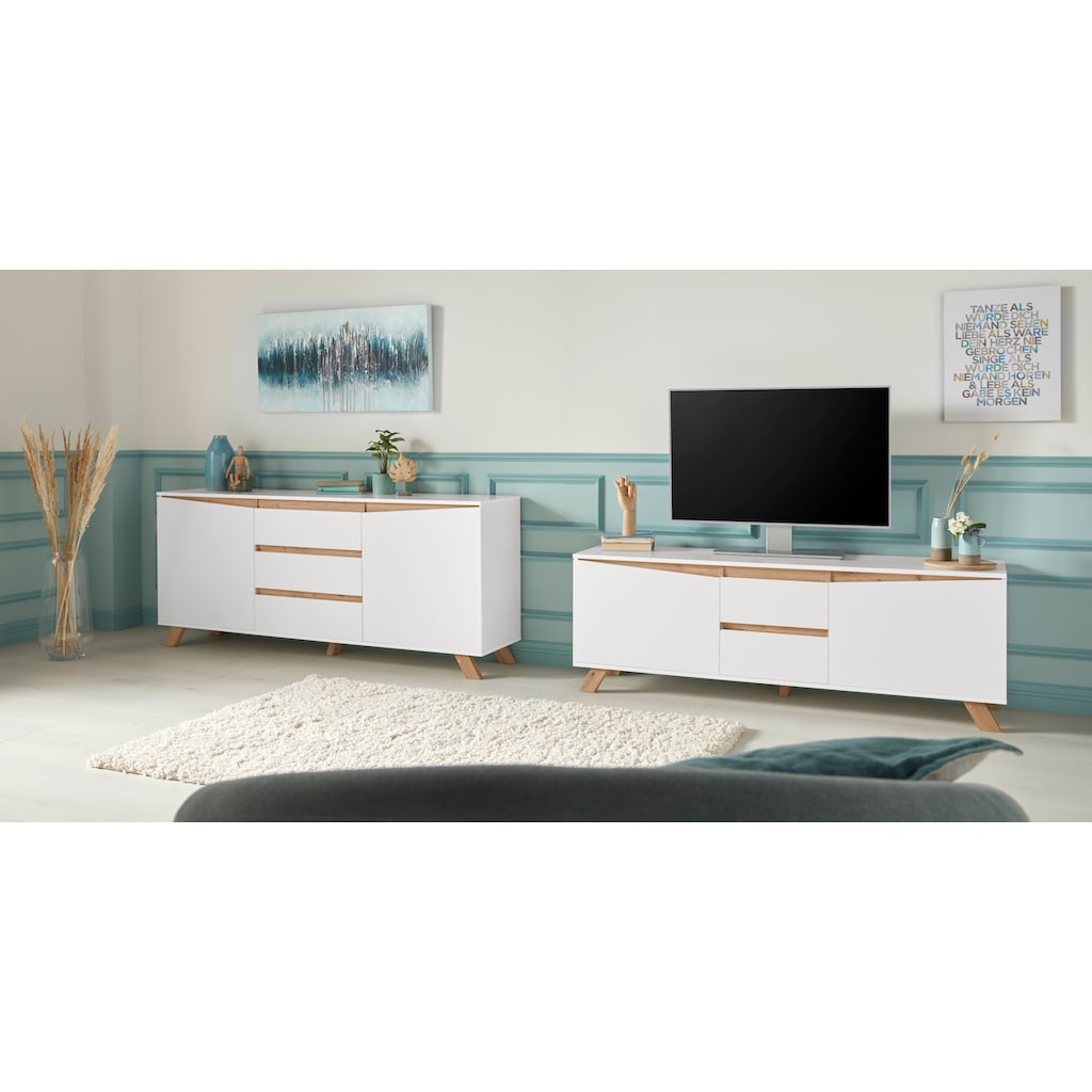 Homexperts Sideboard »Vicky«, Breite 160 cm oder 180 cm, in matt weiß