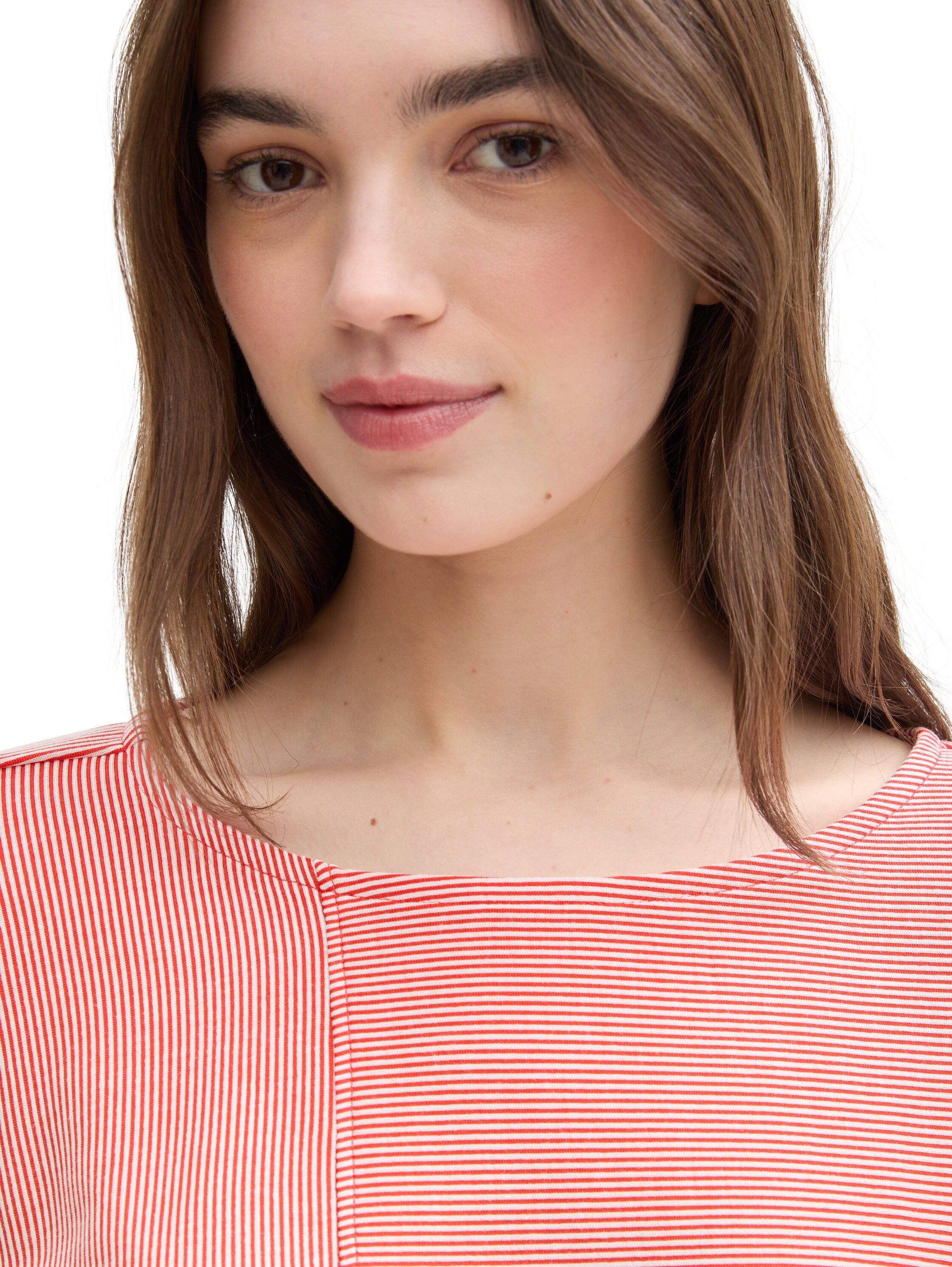 TOM TAILOR Denim 3/4-Arm-Shirt, in feiner Rippoptik