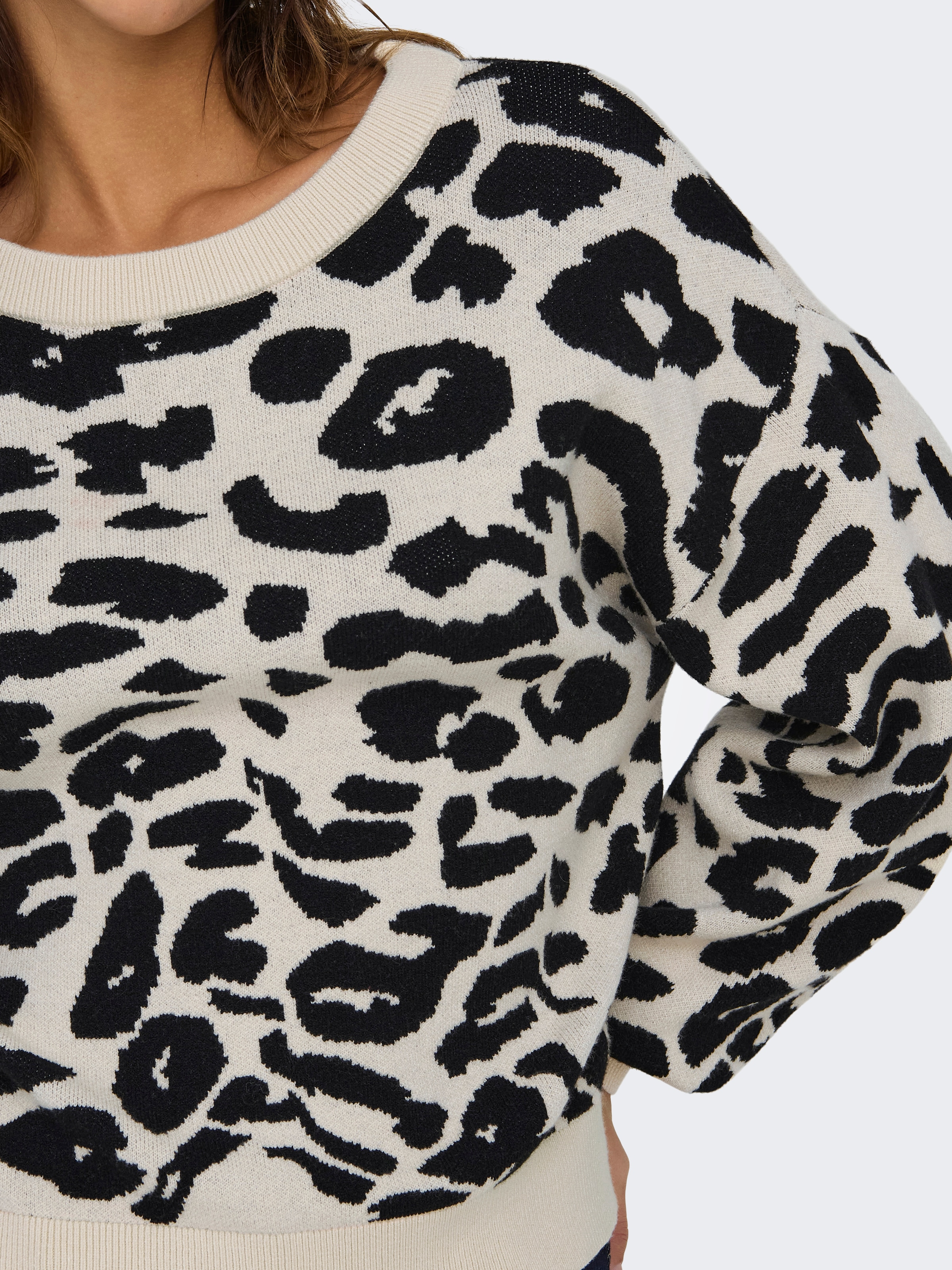 ONLY Rundhalspullover »ONLLIMA LIFE LS JQ O-NECK KNT«, mit Jaquard Strickmuster