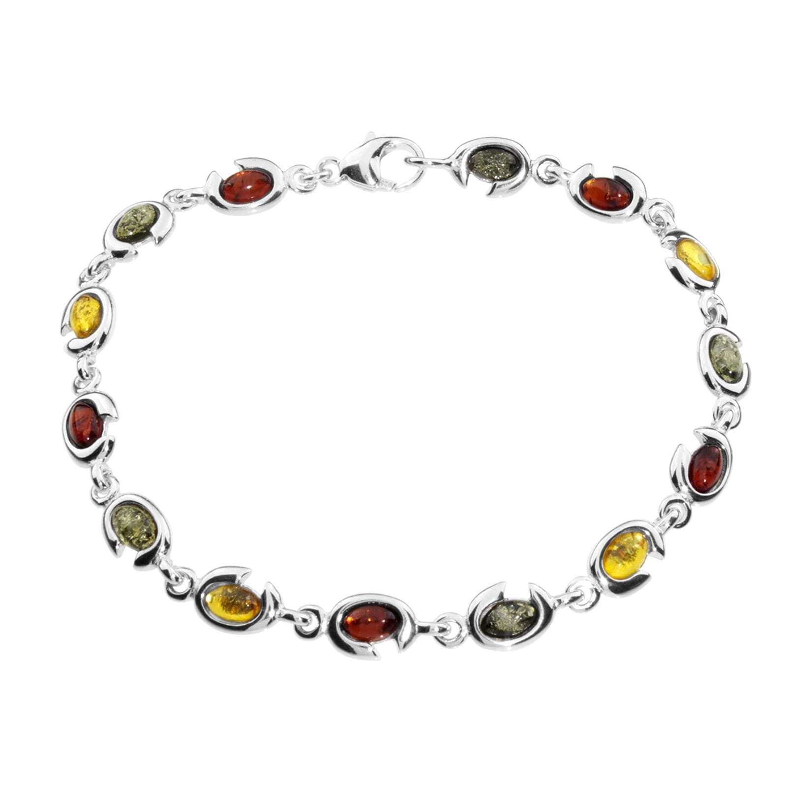 Armband OSTSEE-SCHMUCK "- Tabea - Silber 925/000 - Bernstein" Gr. 19, silber (silber 925, silberfarben, weiß), Armbänder, Damen, Silber 925 (Sterlingsilber), Armband