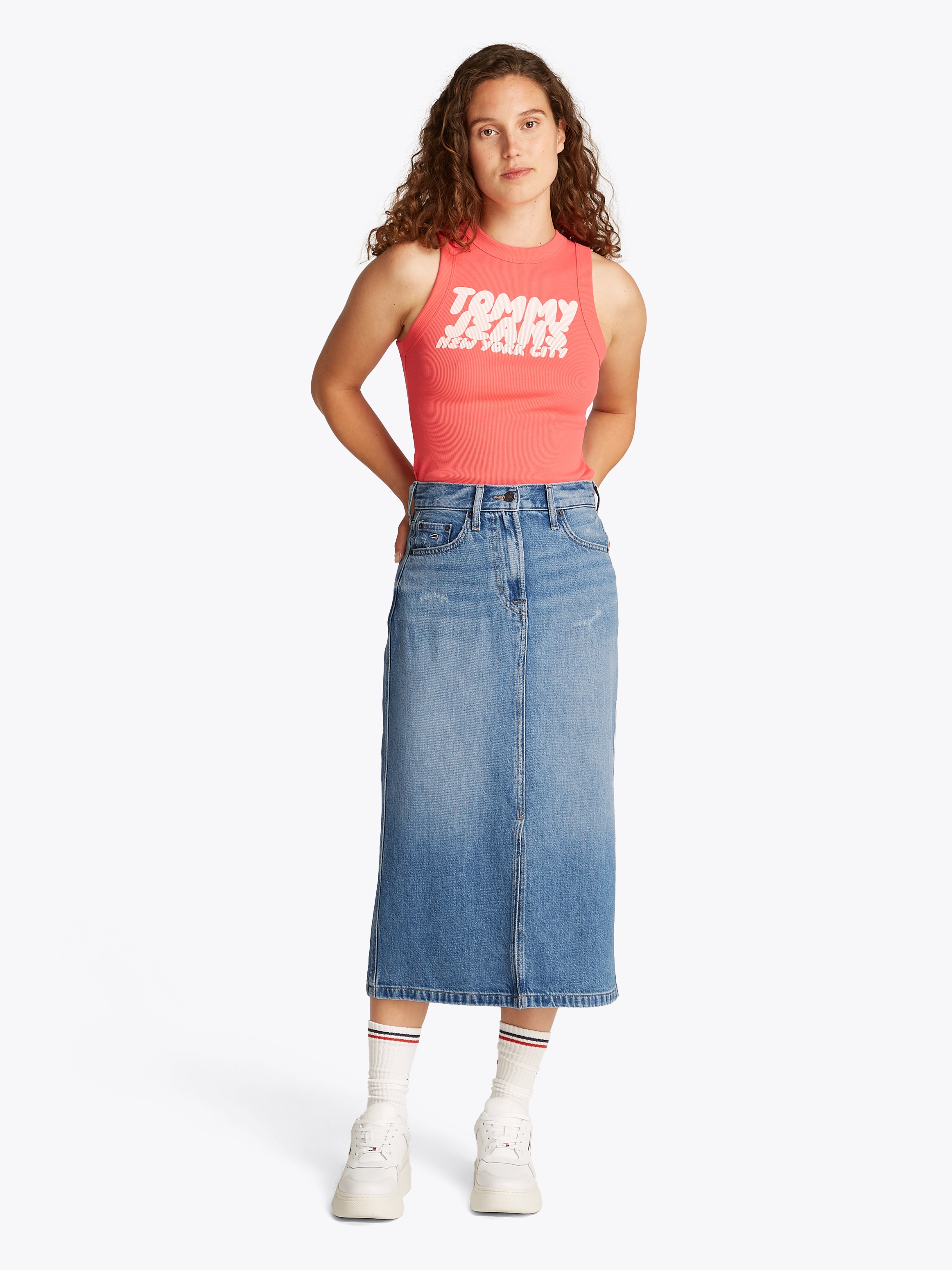 Thumbnail - Tommy Jeans Jeansrock "CLAIRE MIDI SKIRT BI8036", in Midi-Länge, in blauer Waschung