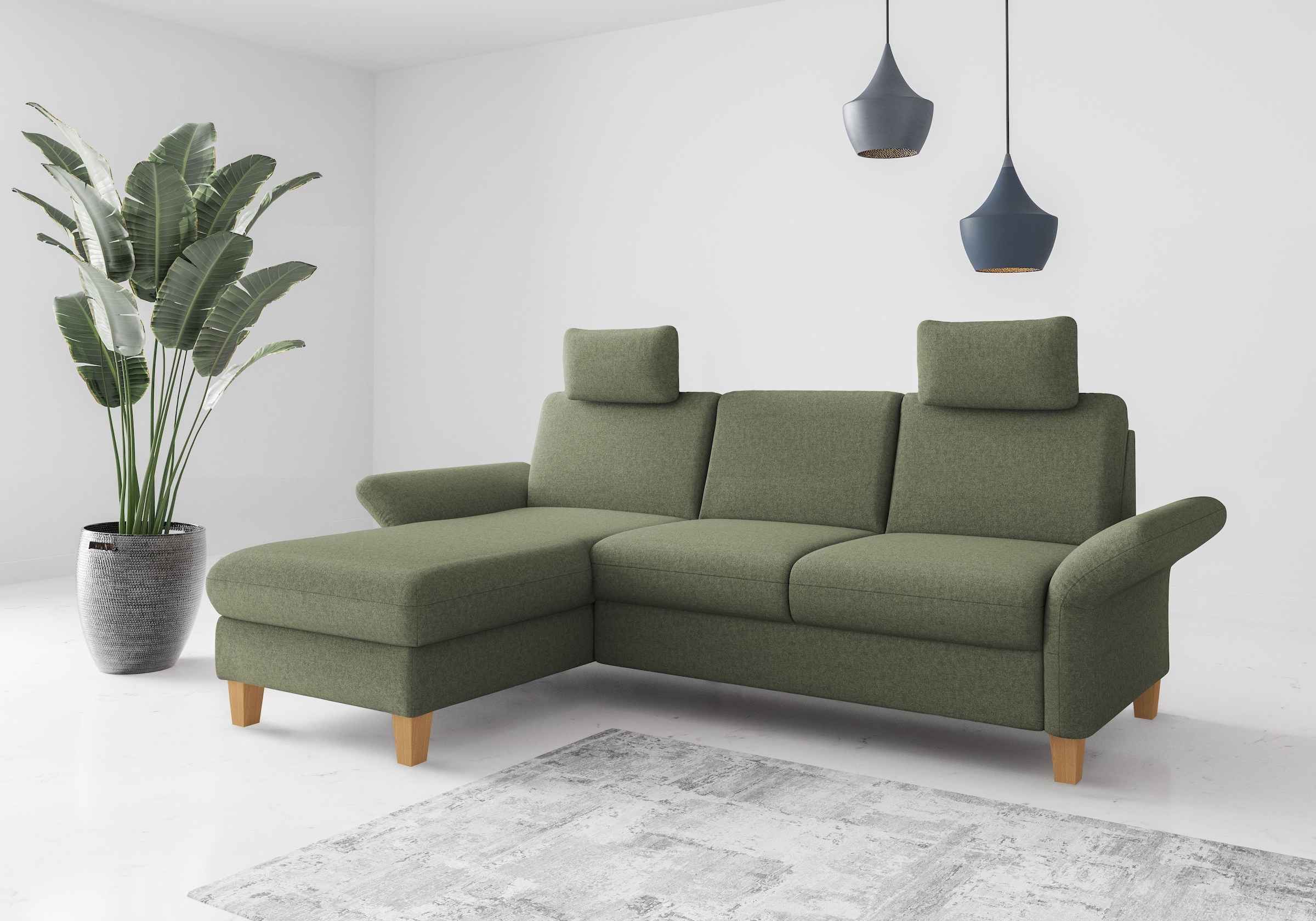 OTTO home Ecksofa "Rochelle, L-Form" wahlweise mit Armteilverstellung, Schlaffunktion und Bettkasten