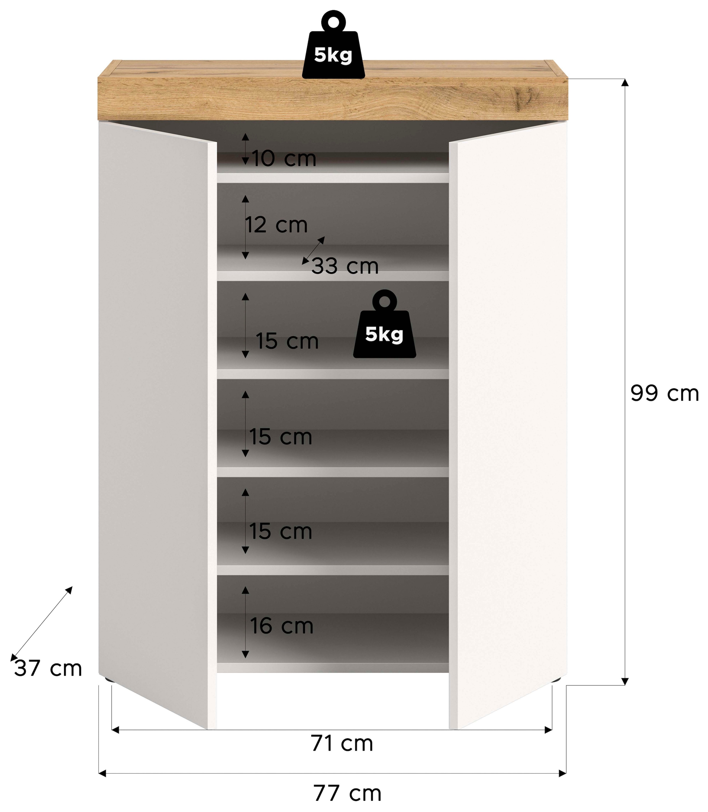 OTTO home Schuhschrank »MAMBO, TOPSELLER!, Breite 77cm, stehend & hängend, push-2-open« 2 farbige Ausführung, 1 Stk. tlg. Schuhschrank, Schuhkommode, Flur, Diele