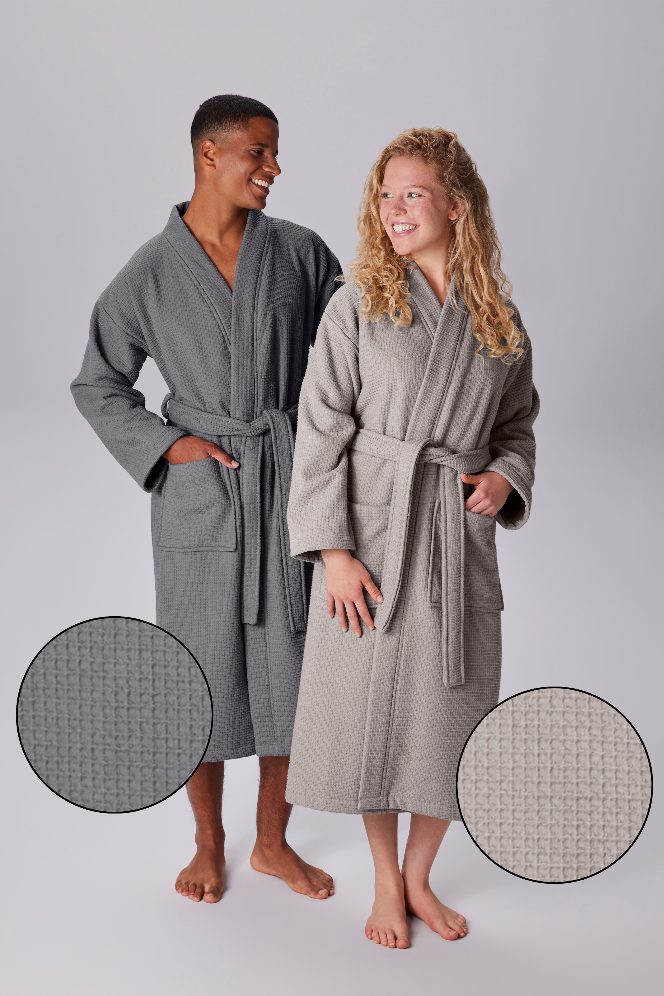 my home Unisex-Bademantel "Merida, Waffelpiqué, Premium Qualität, 500 g/m², günstig online kaufen