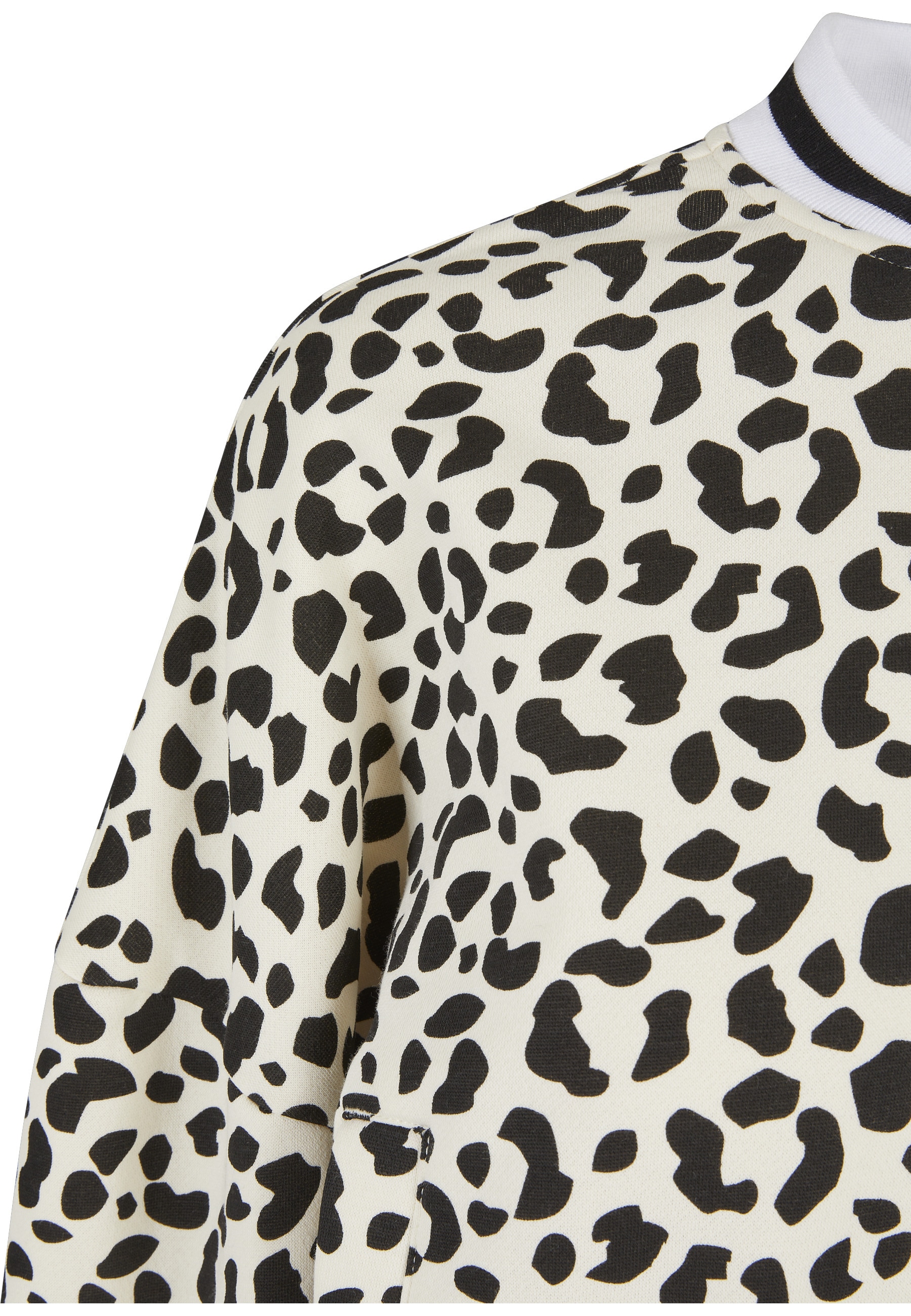 URBAN CLASSICS Strickfleecejacke »Urban Classics Damen Ladies AOP Oversized College Sweat Jacket« 1 Stk. tlg. ohne Kapuze