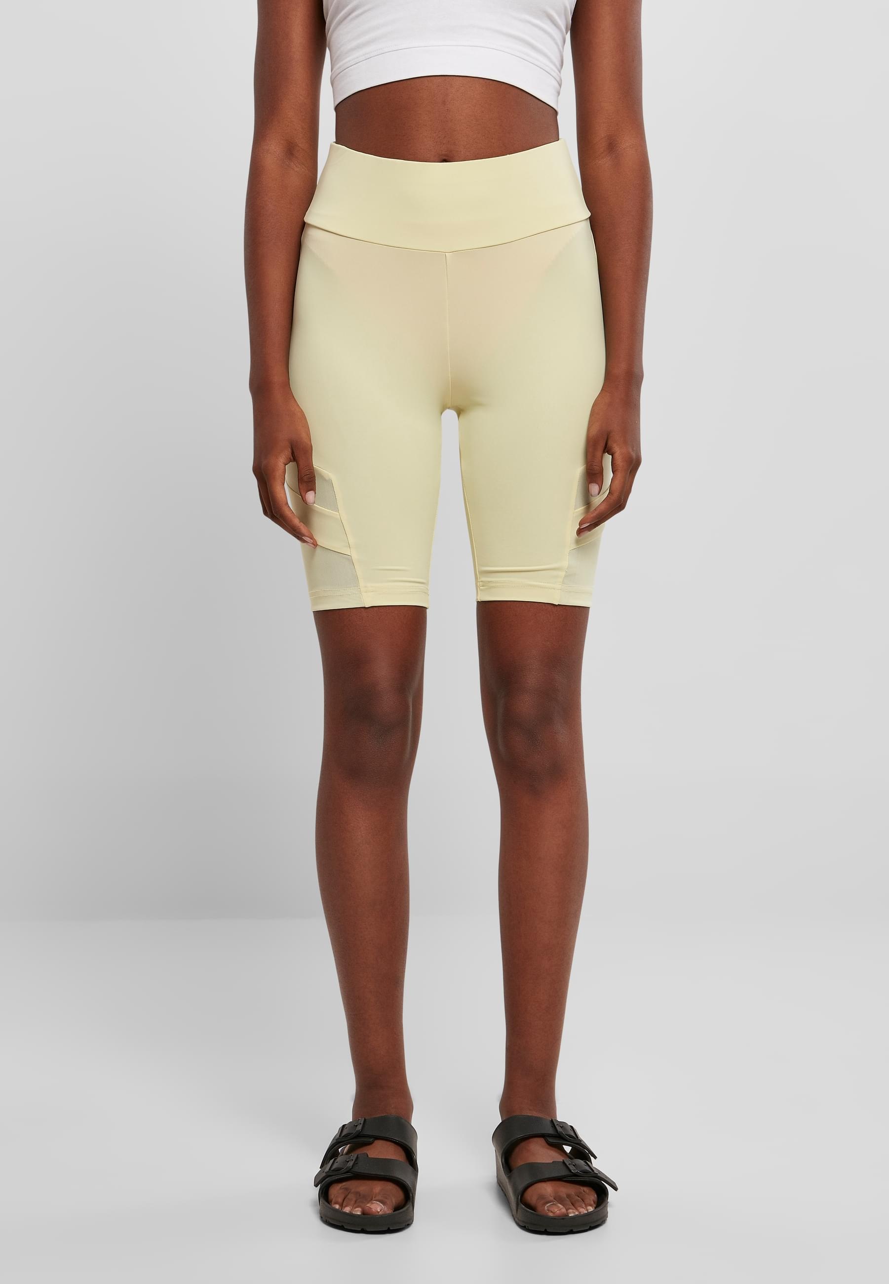 URBAN CLASSICS Stoffhose »Urban Classics Damen Ladies High Waist Tech Mesh Cycle Shorts«, (1 tlg.)