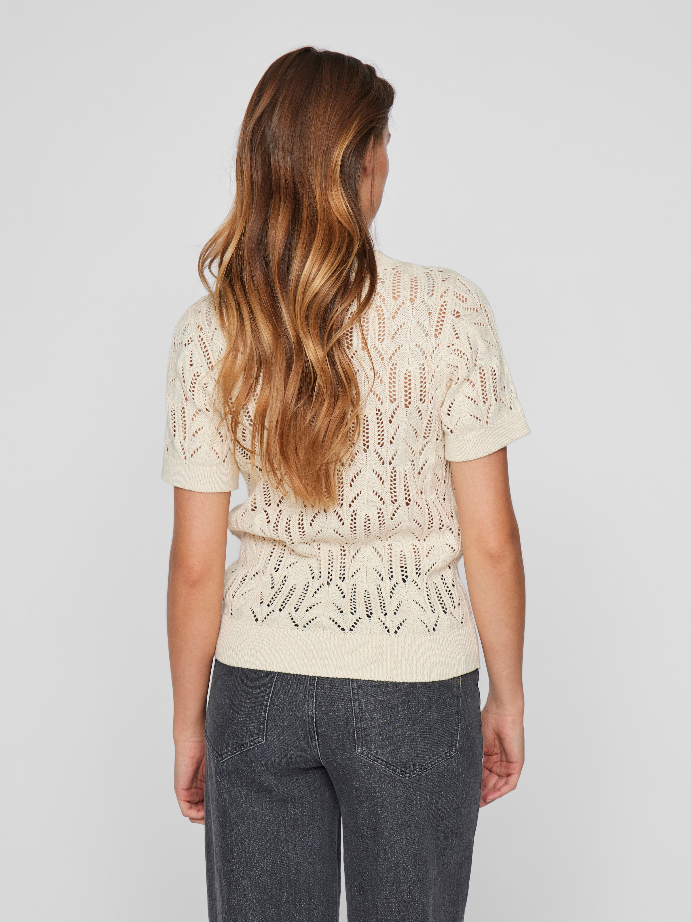 Vila Kurzarmpullover »VICOTTI S/S O-NECK KNIT TOP - NOOS«