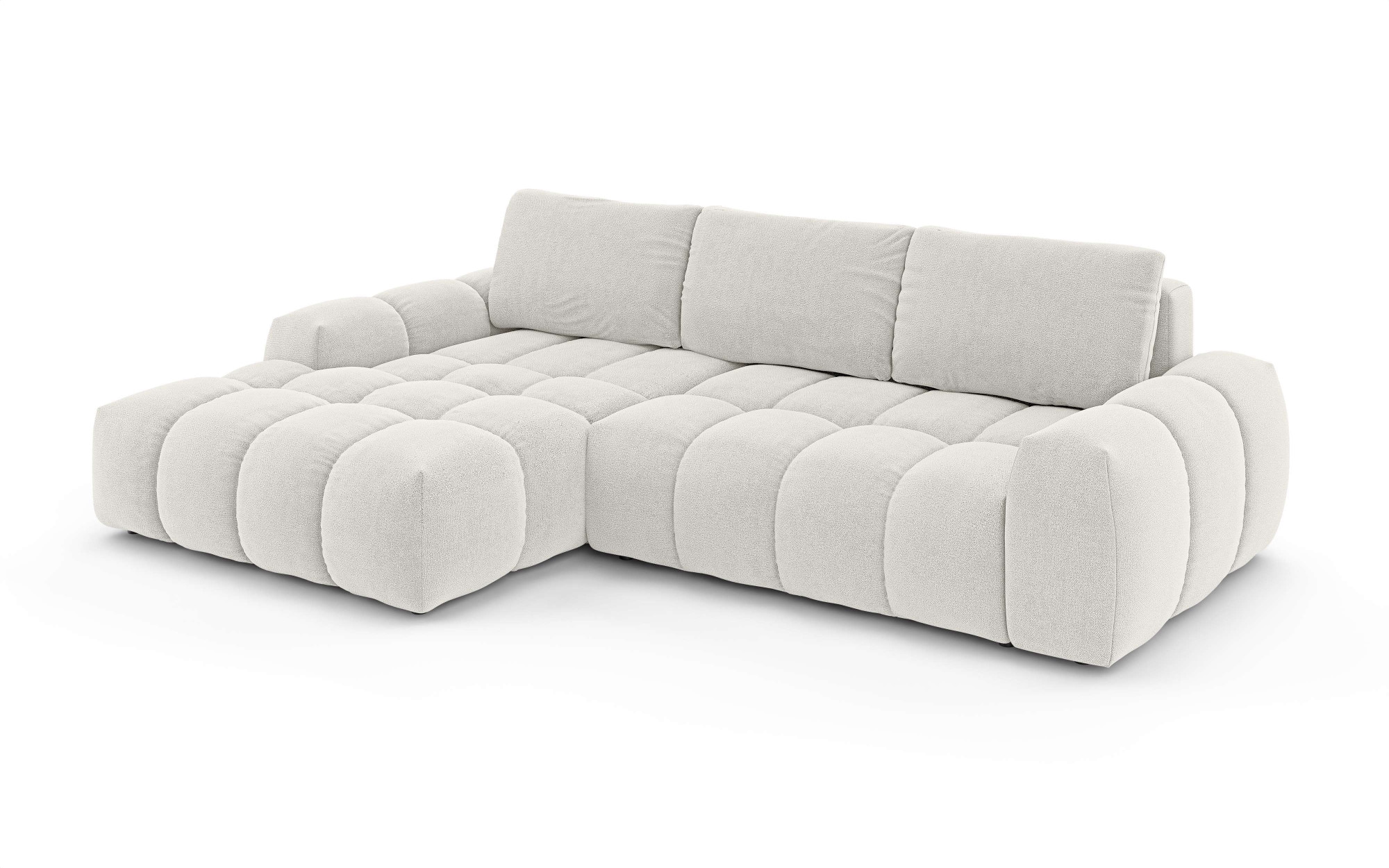 INOSIGN Ecksofa »AZITA klein optionale Schlafsofa mit Bettkasten, B/T/H: 270/166,5/84cm«, L-Form mit Wellenunterfederung, Bubble-Optik