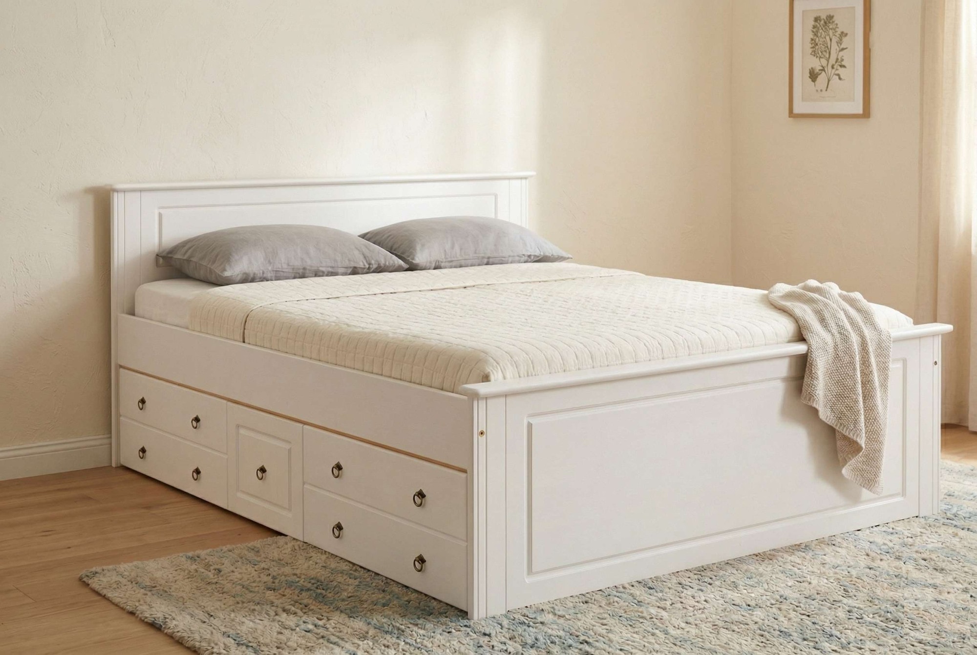 OTTO home Massivholzbett "Hugo, FSC zertifiziert, Landhausstil, zeitlos und edel" auch als Super Sparset inklusive Schubkästen, Stauraumbett, extra belastbar, Made in EU, viele Breiten