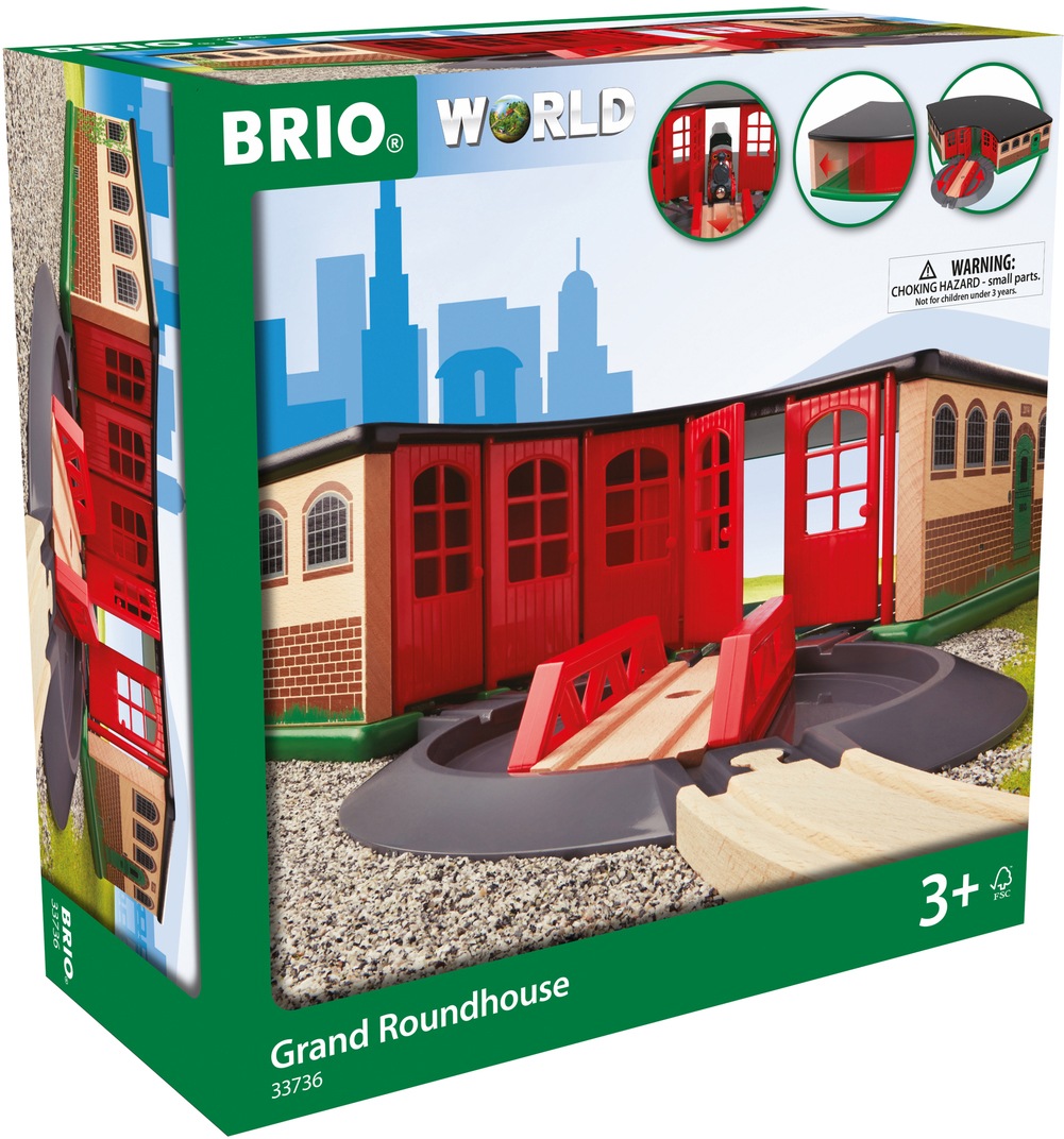 BRIO® Spielzeugeisenbahn-Gebäude »BRIO® WORLD, Großer Ringlokschuppen«, FSC® - schützt Wald - weltweit