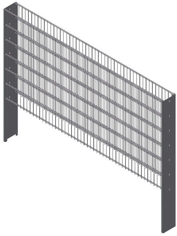 KRAUS Gabionenzaun "Gabione-200", anthrazit, 103 cm hoch, 2 Elemente für 2 m, 2 Pfosten 160 cm