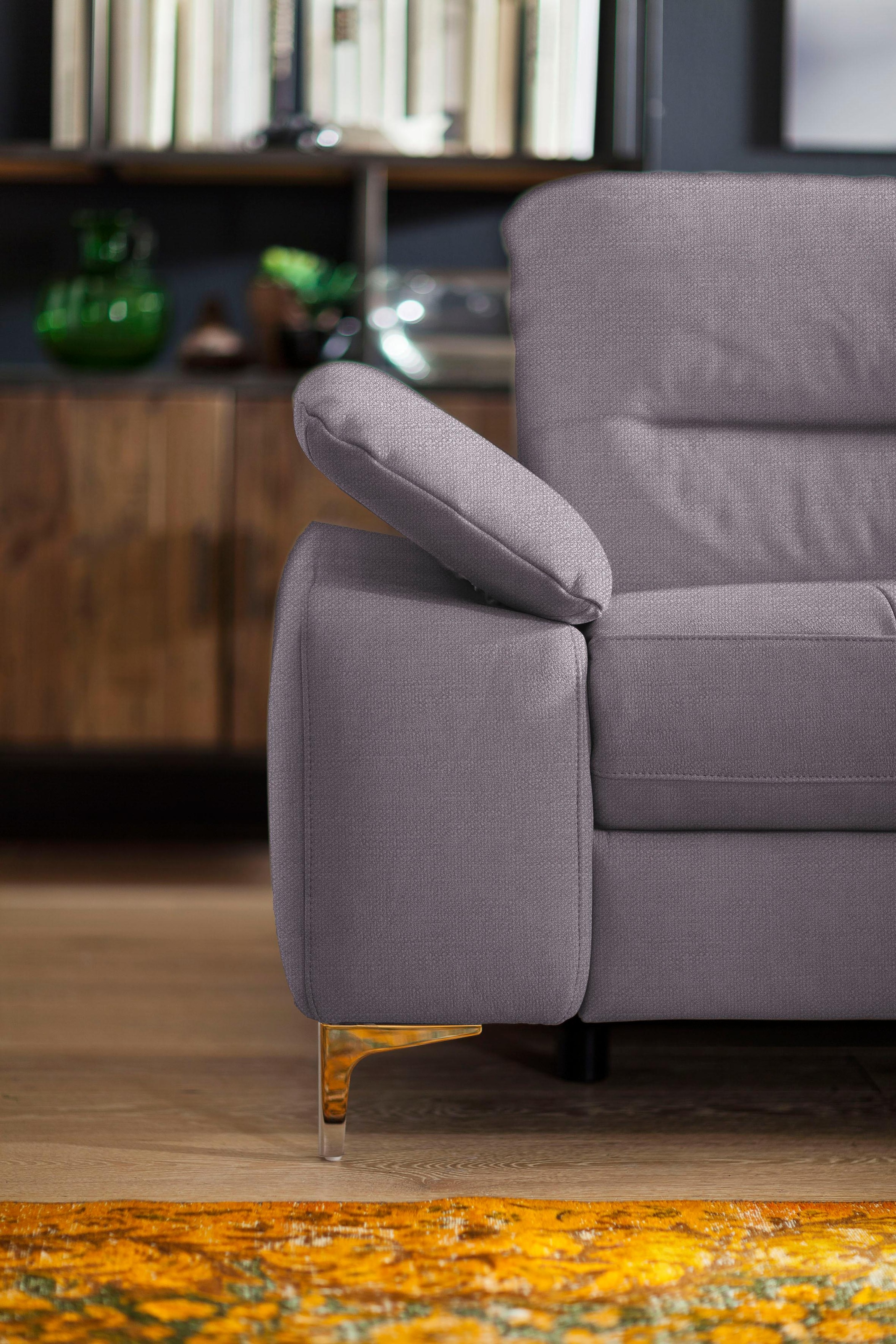Places of Style Ecksofa »Basel L-Form«, mit vollmotorischer Relaxfunktion und motorischer Recamiere