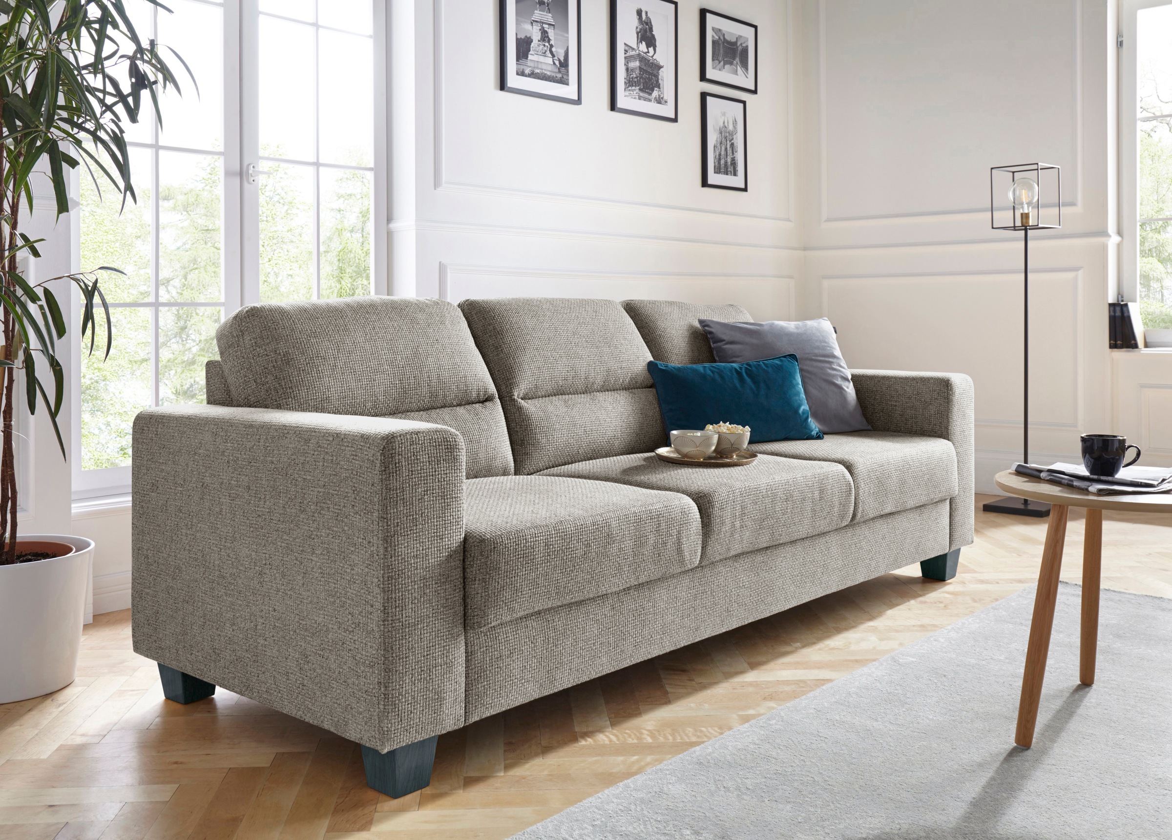 TRENDMANUFAKTUR 3-Sitzer »Chamber mit hohem Sitzkomfort«, in zeitloser Optik, Kopfstützen optional bestellbar