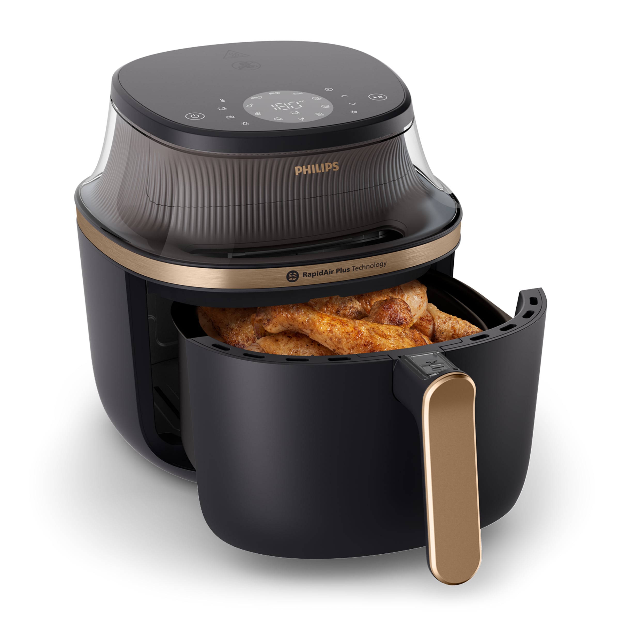 Philips Heißluftfritteuse "Airfryer 3000 NA332/00, mit 6.2L, Sichtfenster", 1700 W, RapidAir Plus Technologie und 16 Koc