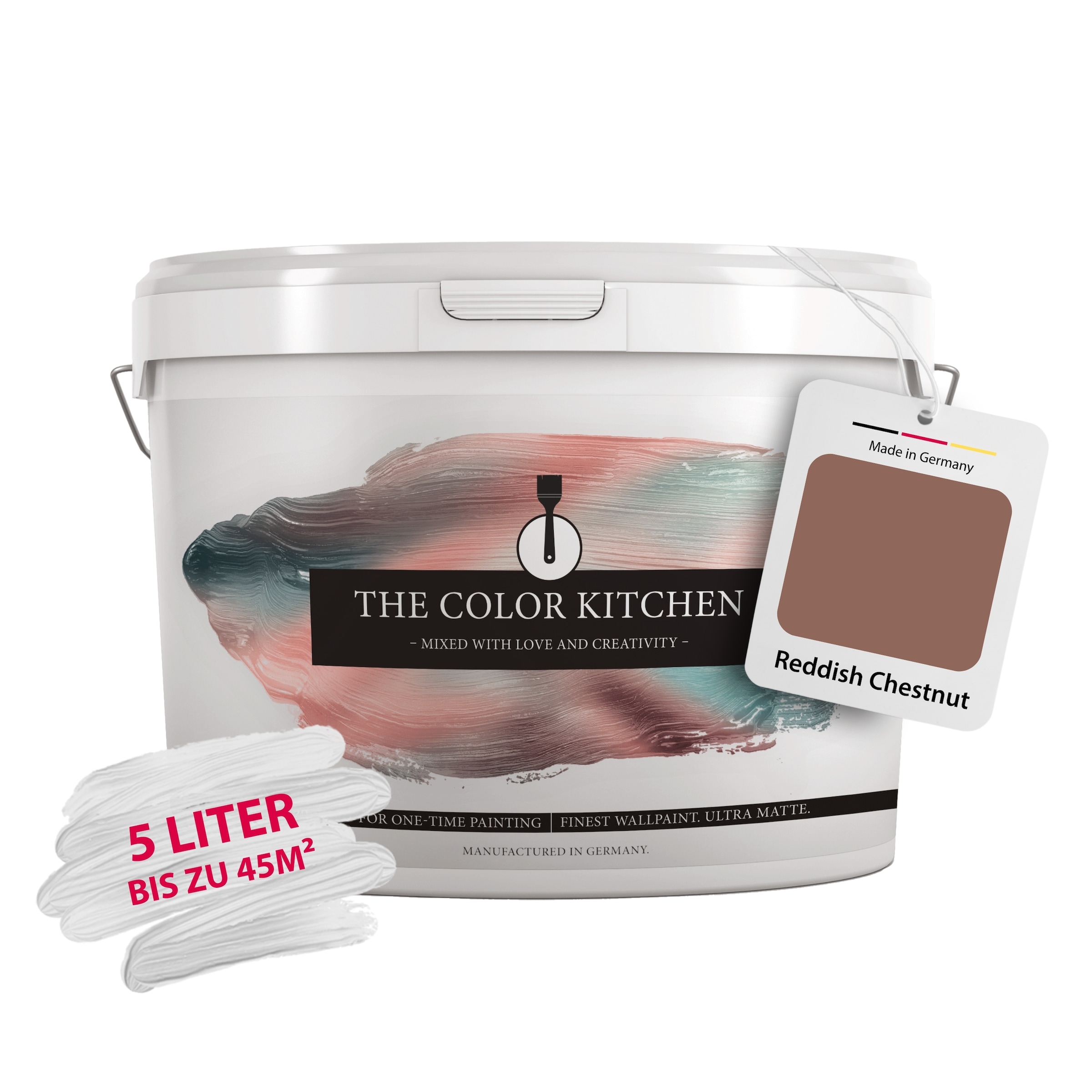 A.S. CRÉATION Wand- und Deckenfarbe "Seidenmatt Innenfarbe THE COLOR KITCHEN", 5 l 5ml, braun, Farben, für Wohnzimmer Schlafzimmer Flur Küche,