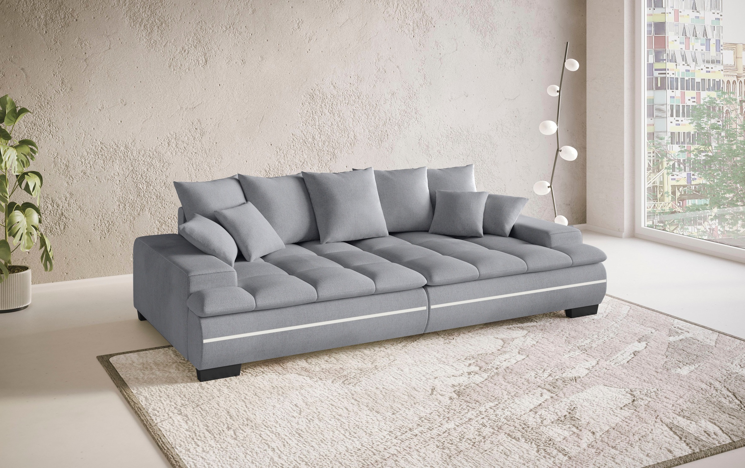 Mr. Couch Big-Sofa »Haiti II«, RGB-LED Beleuchtung, Kaltschaumpolsterung, bis 140 kg belastbar