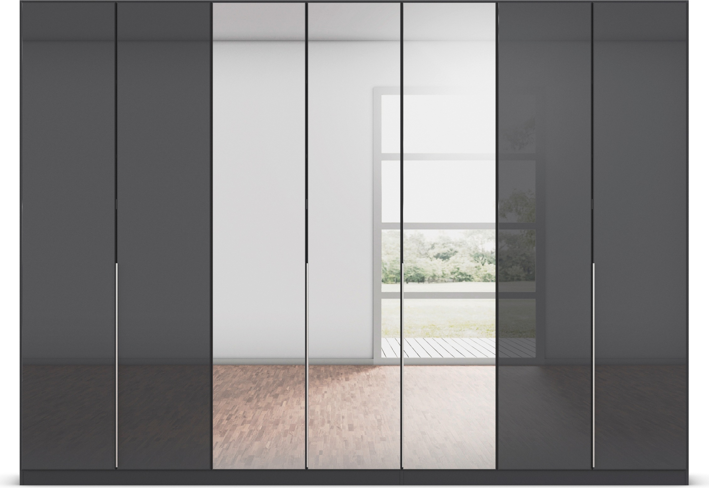 rauch Drehtürenschrank »Kleiderschrank Kleiderschränke Schrank Garderobe AGORDO mit Glasfront«, (in zwei Griff-Farben), durchdachte Innenausstattung, in 6 Breiten und 2 Höhen MADE IN GERMANY