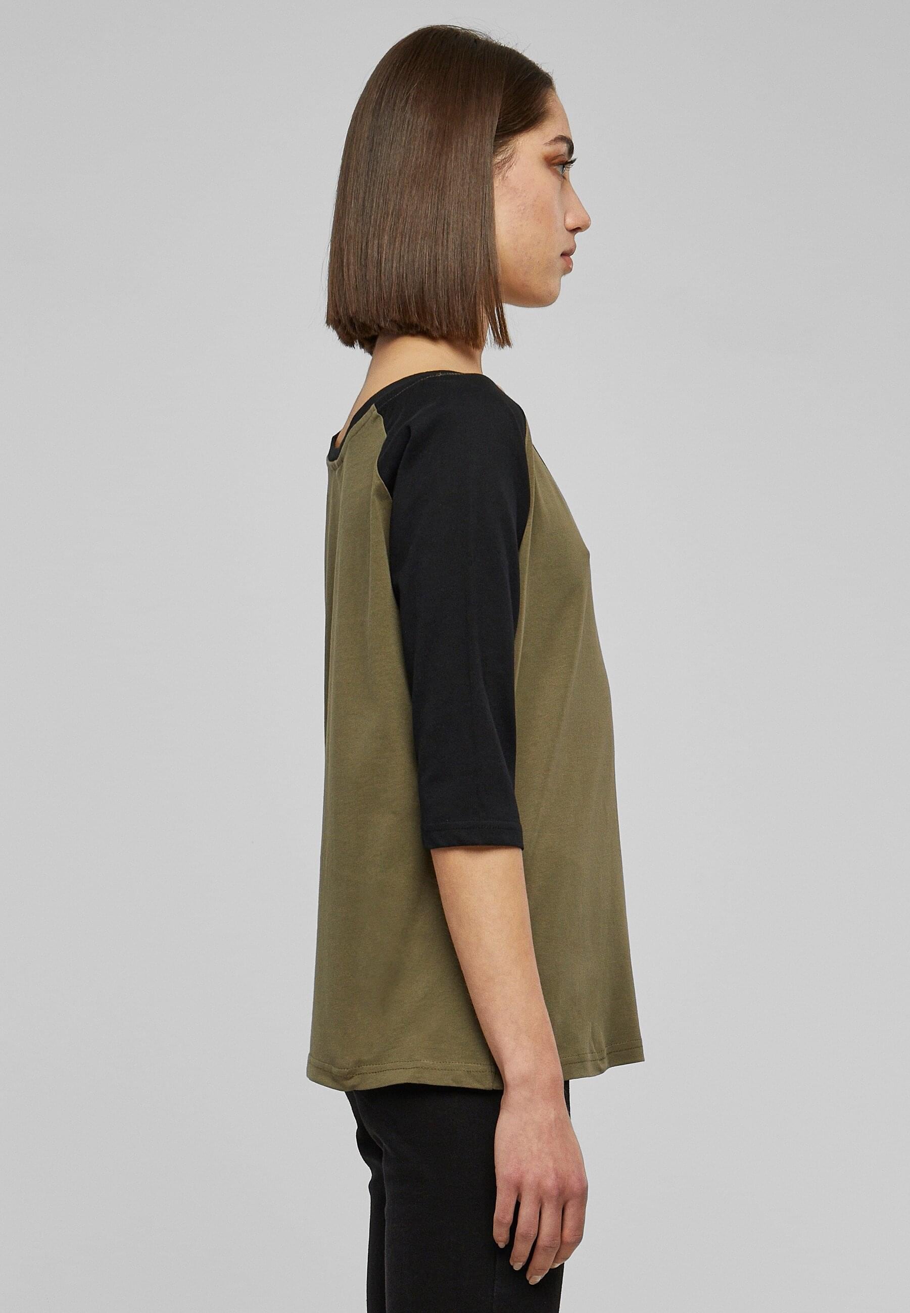 URBAN CLASSICS Kurzarmshirt »Urban Classics Damen Ladies 3/4 Contrast Raglan Tee«, (1 tlg.)