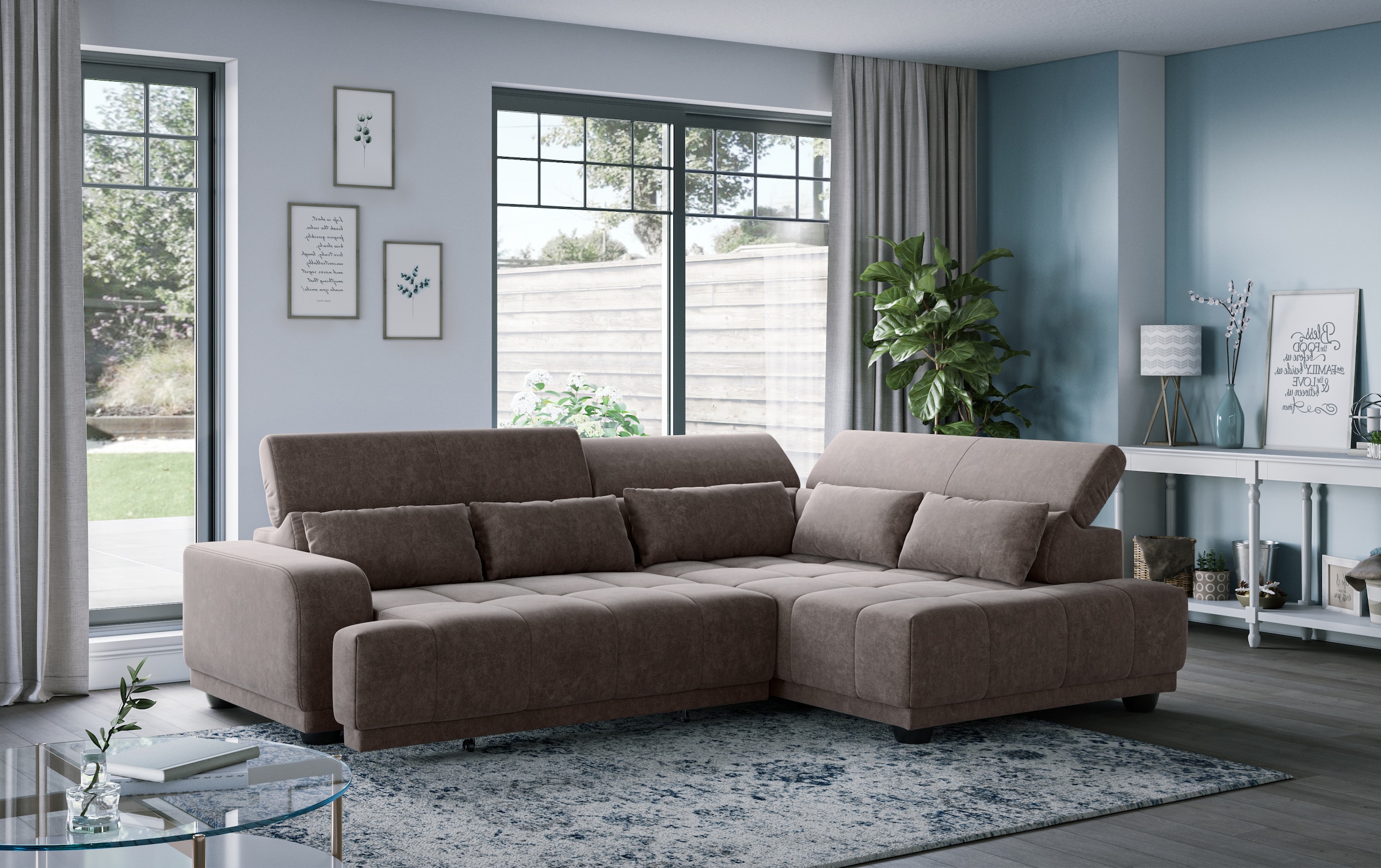 COTTA Ecksofa "Jade - L Form, Sitzbreite 201 cm" inkl. Kopfteilverstellung günstig online kaufen