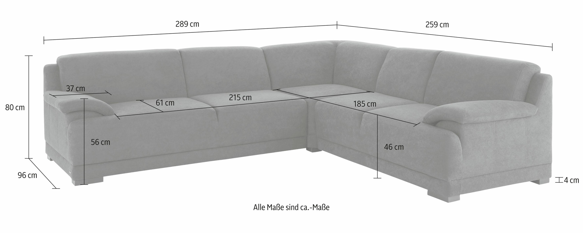 Home affaire Ecksofa »Telos L-Form«, mit Boxspring-Federung und in 3 Qualitäten