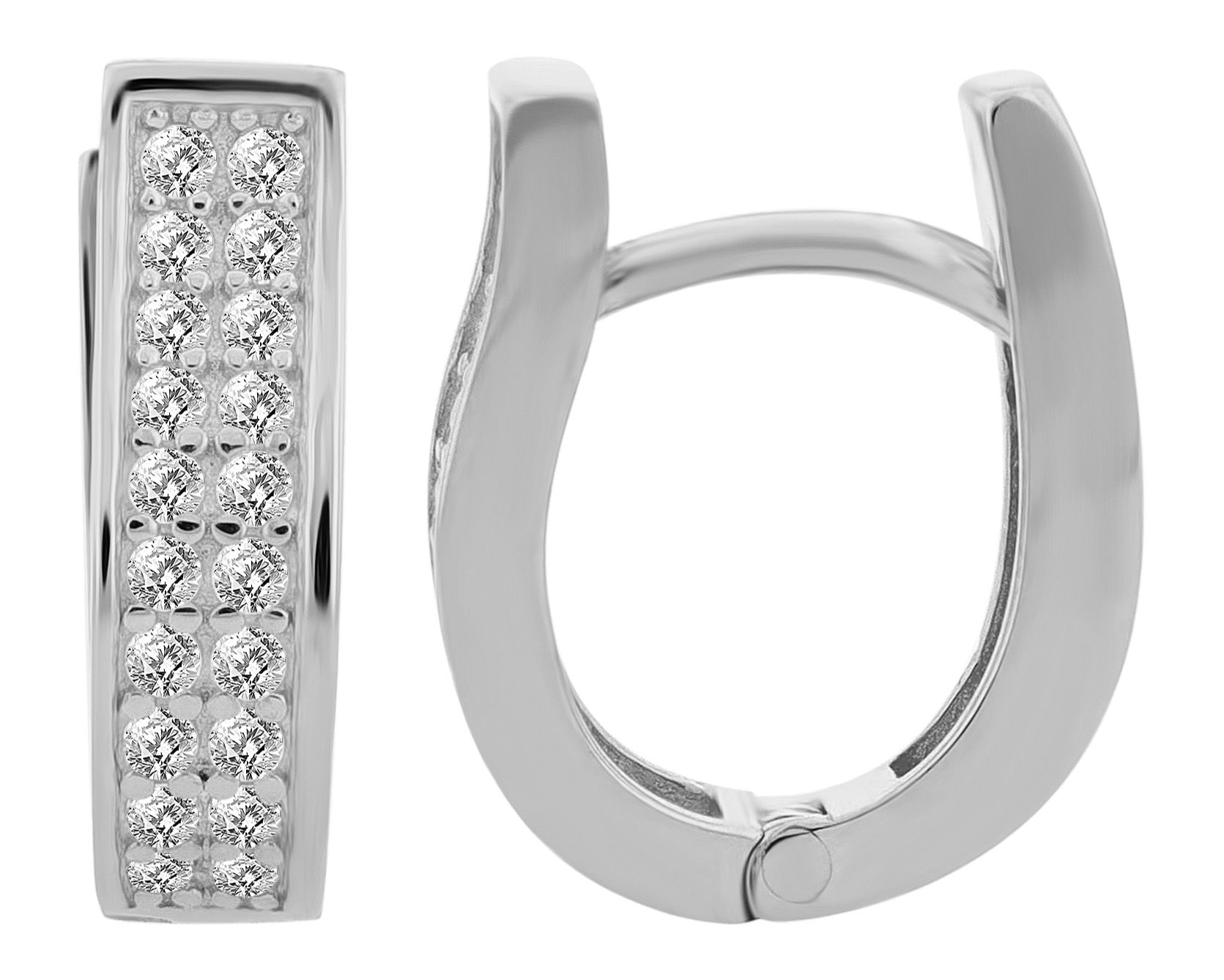 Adelia´s Klappcreolen "Ohrringe – Klappcreole aus 925 Silber mit Zirkonia" Perfekt zum Verschenken an besondere Menschen