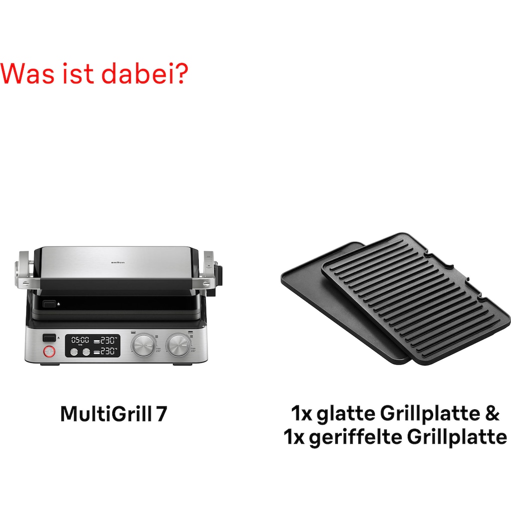 Braun Kontaktgrill »Multigrill 7 CG 7040 silber«, 2000 W