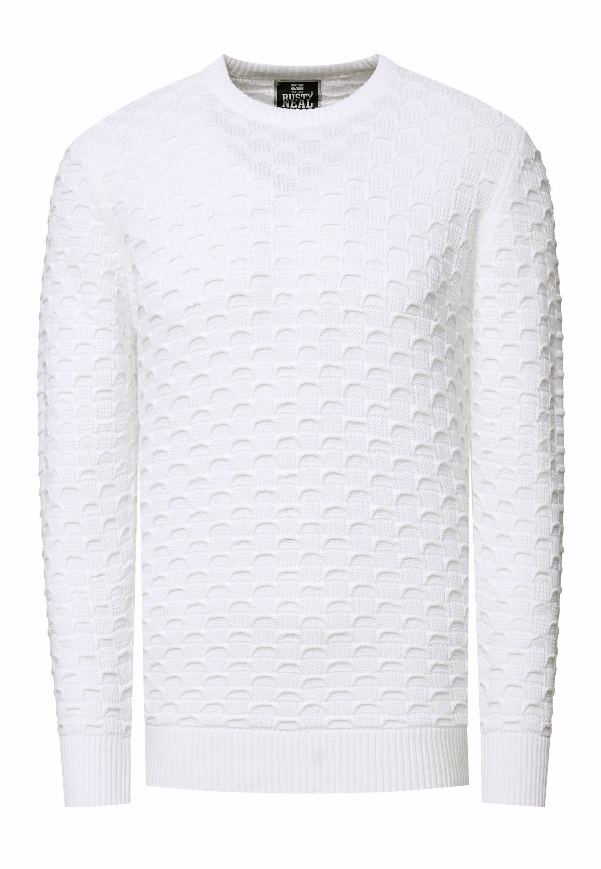 Rusty Neal Strickpullover mit modernem Strickmuster