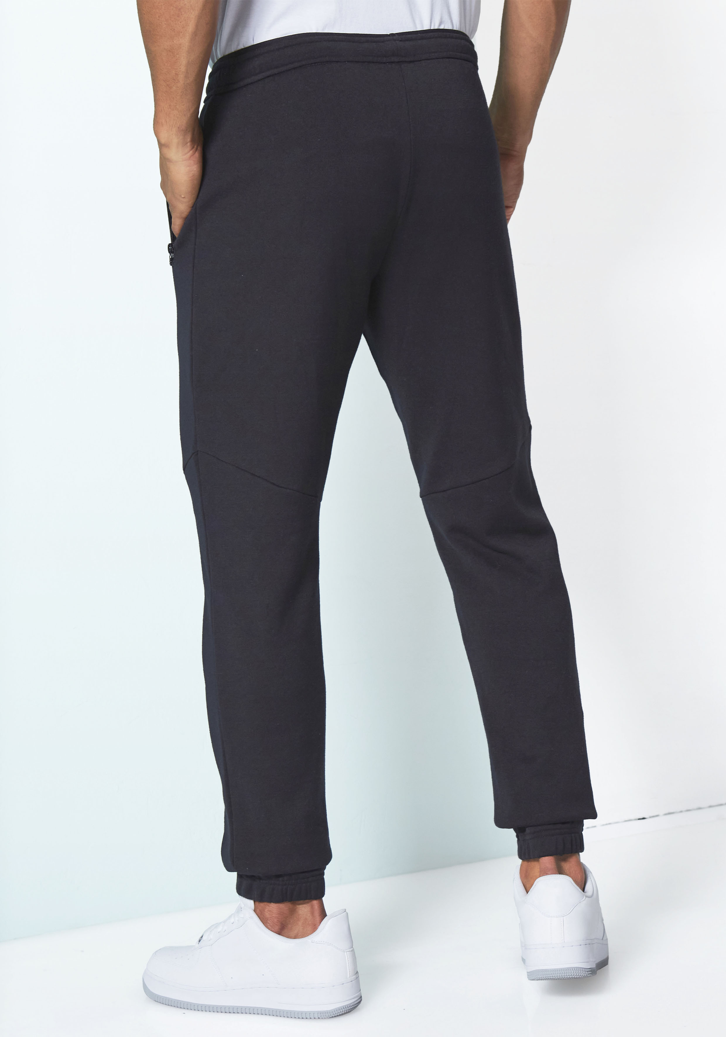 Thumbnail - John Devin Sweathose Jogginghose mit seitlichen Taschen und Bindeband aus Baumwoll-Mix