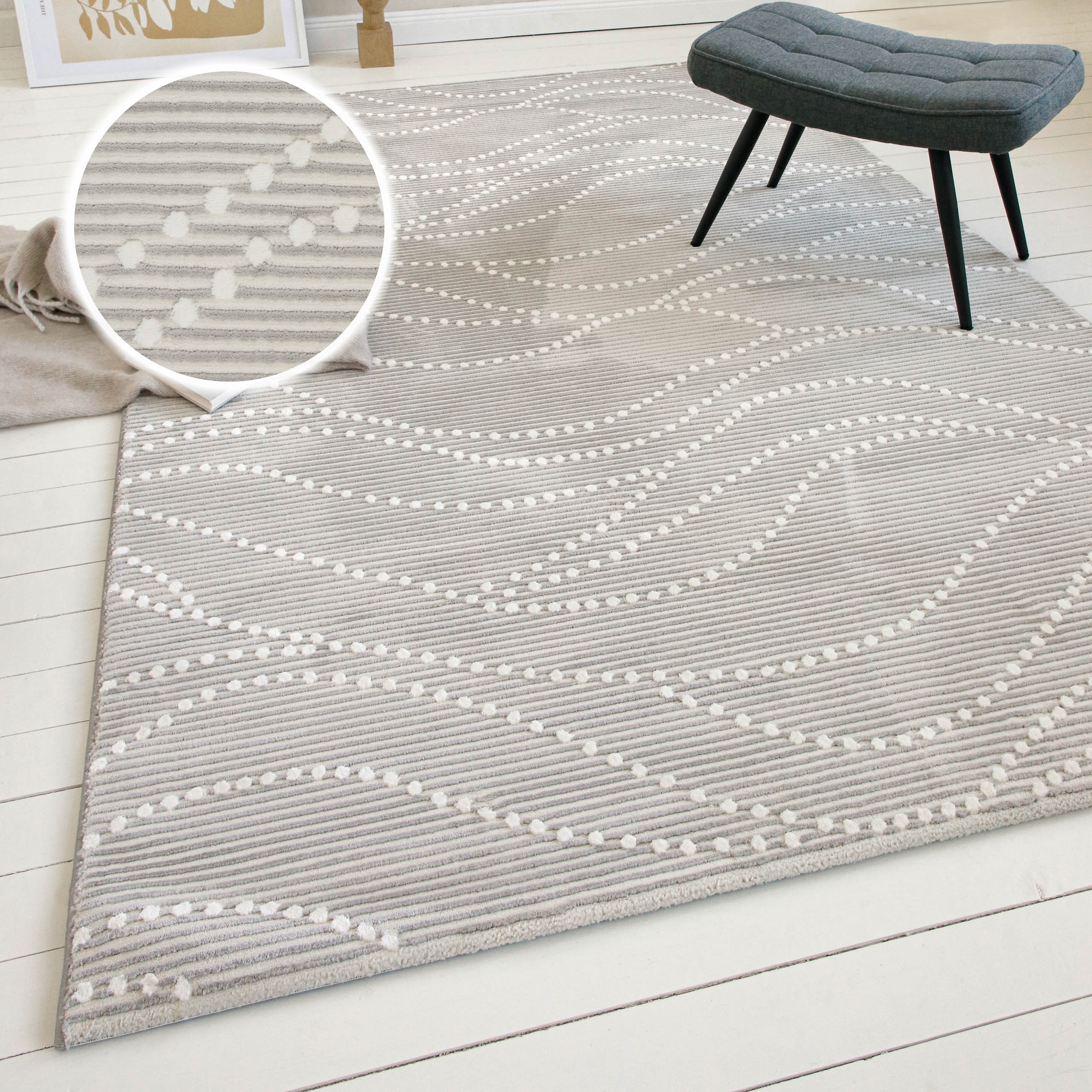 OTTO home Teppich "Adlee" rechteckig 12 mm Höhe Kurzflorteppich, gewebt, ge günstig online kaufen
