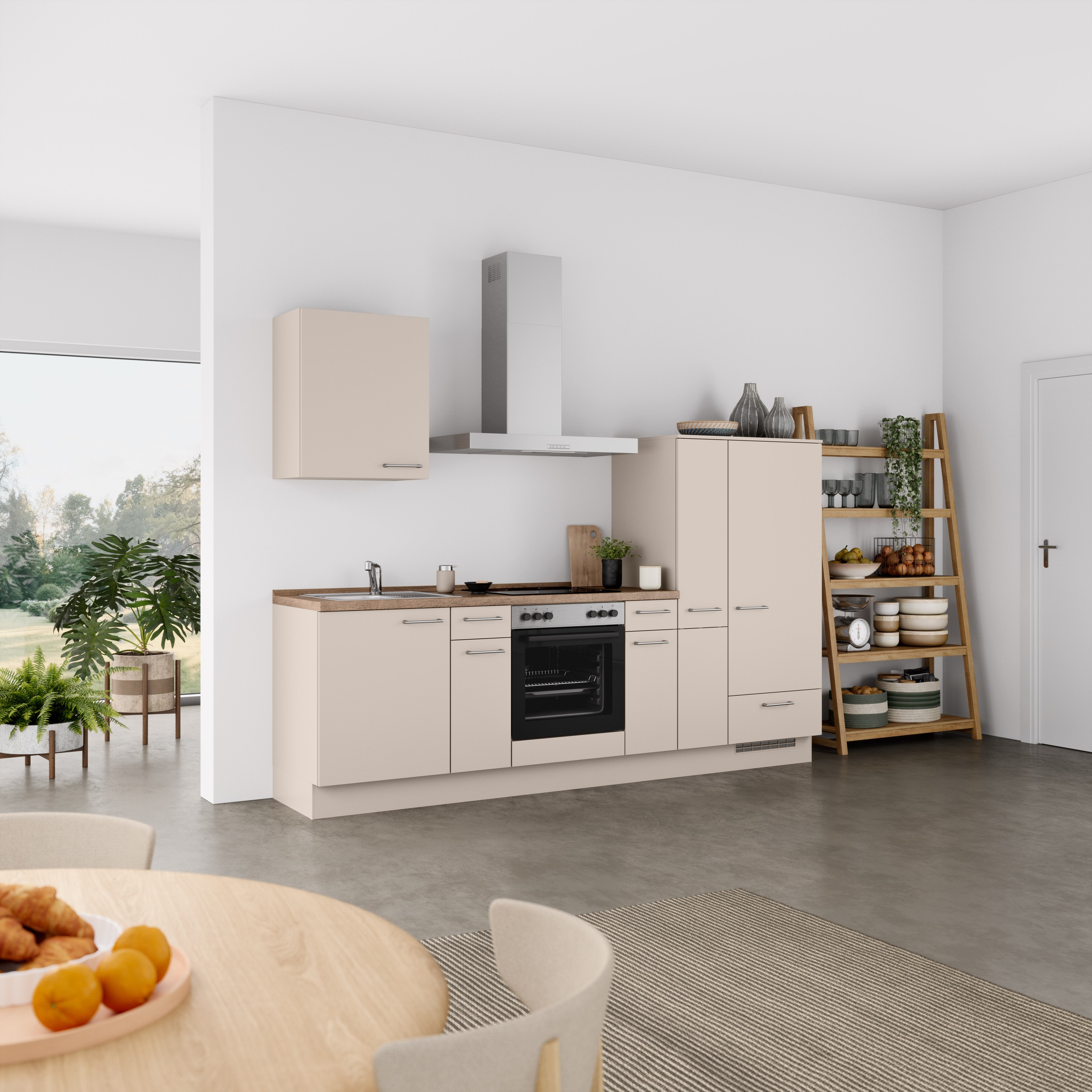 nobilia® Küchenzeile »"Laser I"«, vormontiert, Ausrichtung wählbar, Breite 270 cm, wahlw. mit E-Geräten