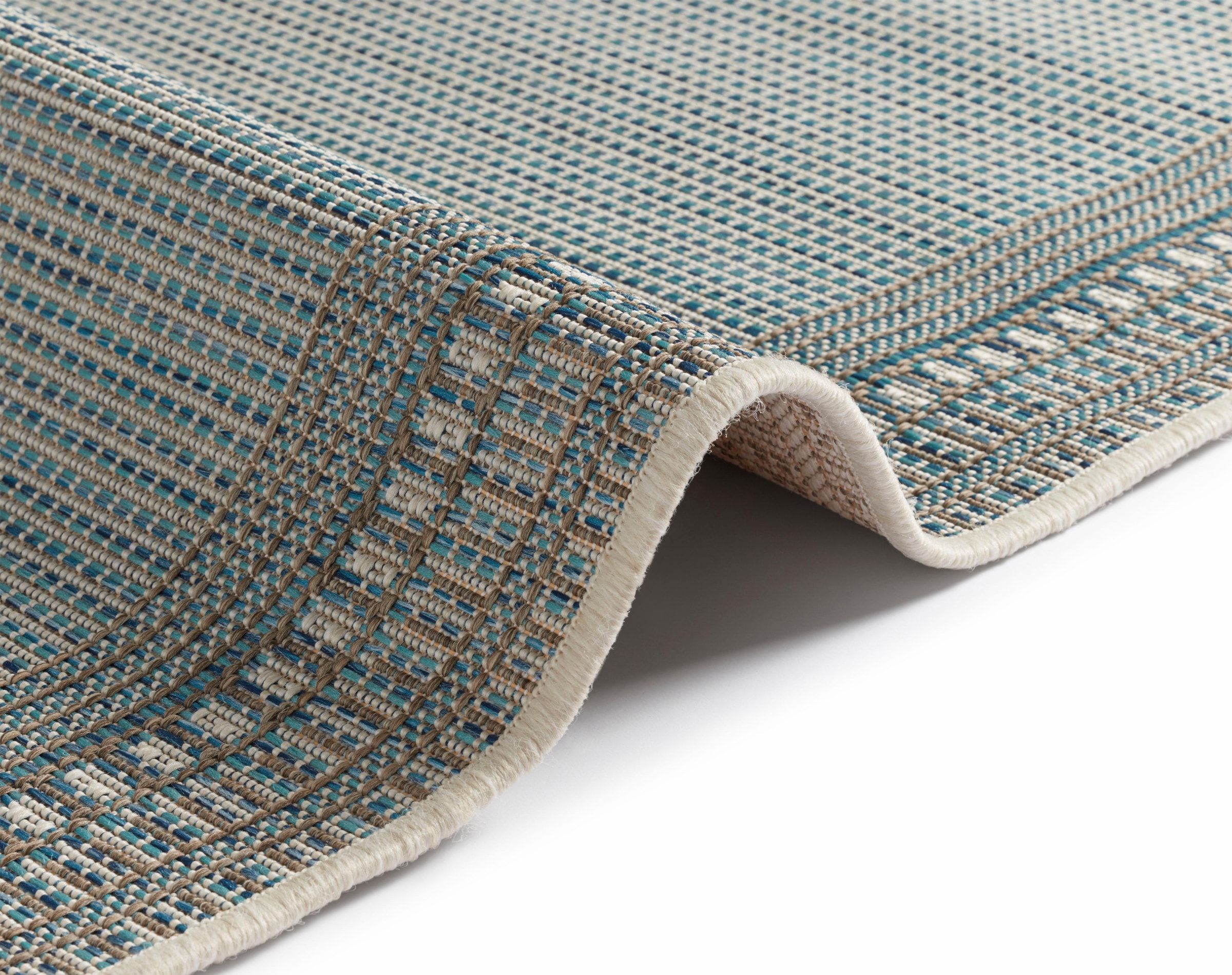 freundin Home Collection Teppich »Ocean«, rechteckig, 4 mm Höhe, In-und Outdoor geeignet, Strapazierfähig und pflegeleicht, Flachgewebe