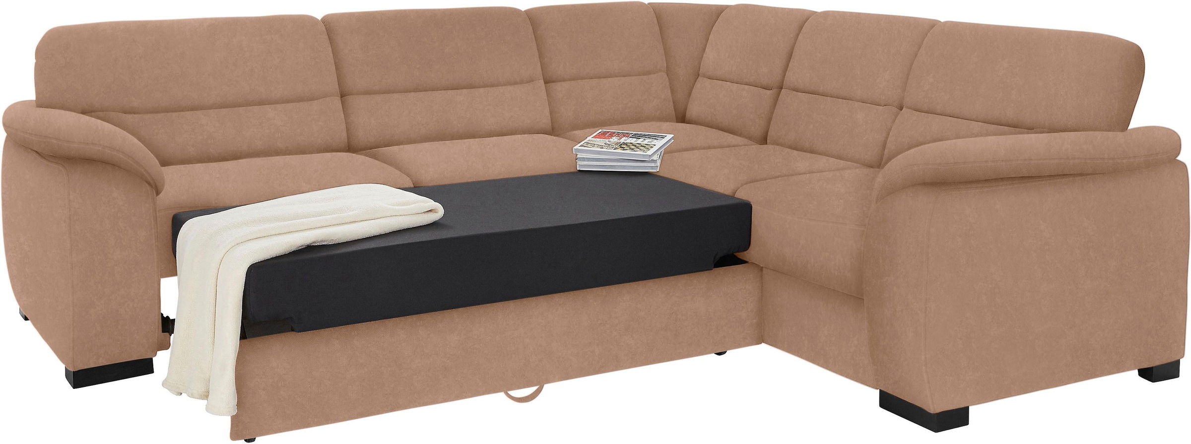 sit&more Ecksofa »Montego L-Form«, wahlweise mit Bettfunktion und Schubkasten