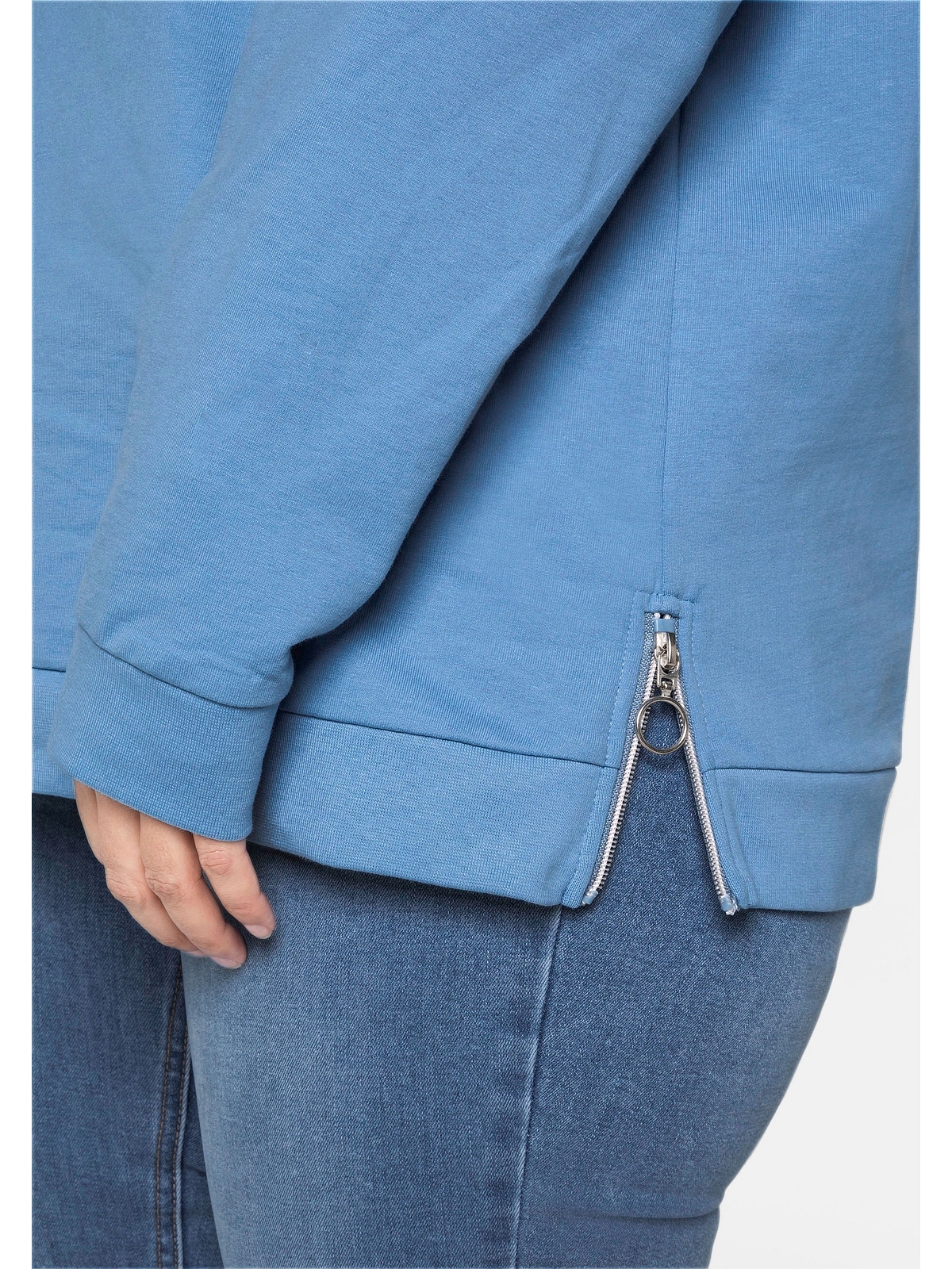 Sheego Sweatshirt »Große Größen«, mit seitlichen Reißverschlüssen