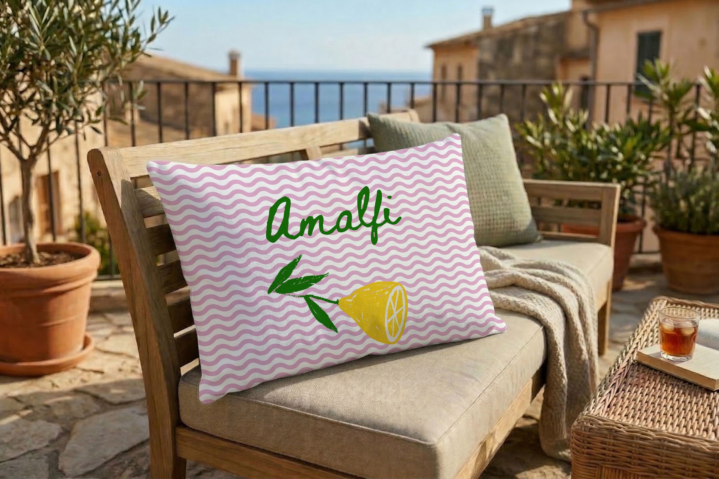 queence Dekokissen »Amalfi« Premium Outdoor Kissenbezug; Format: 60x40 cm