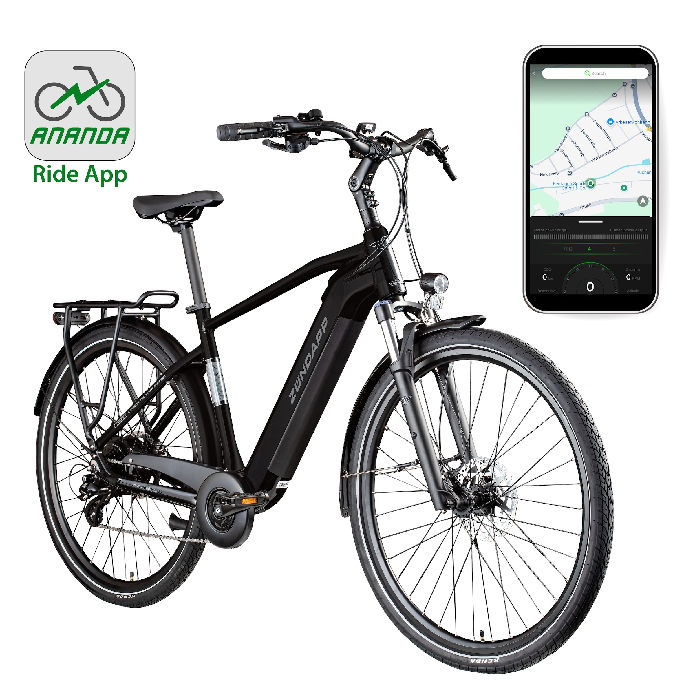 Zündapp »Z810« 24 Gang Shimano Altus RD-M310 Schaltwerk Kettenschaltung Heckmotor 250 W Pedelec, Elektrofahrrad für Herren