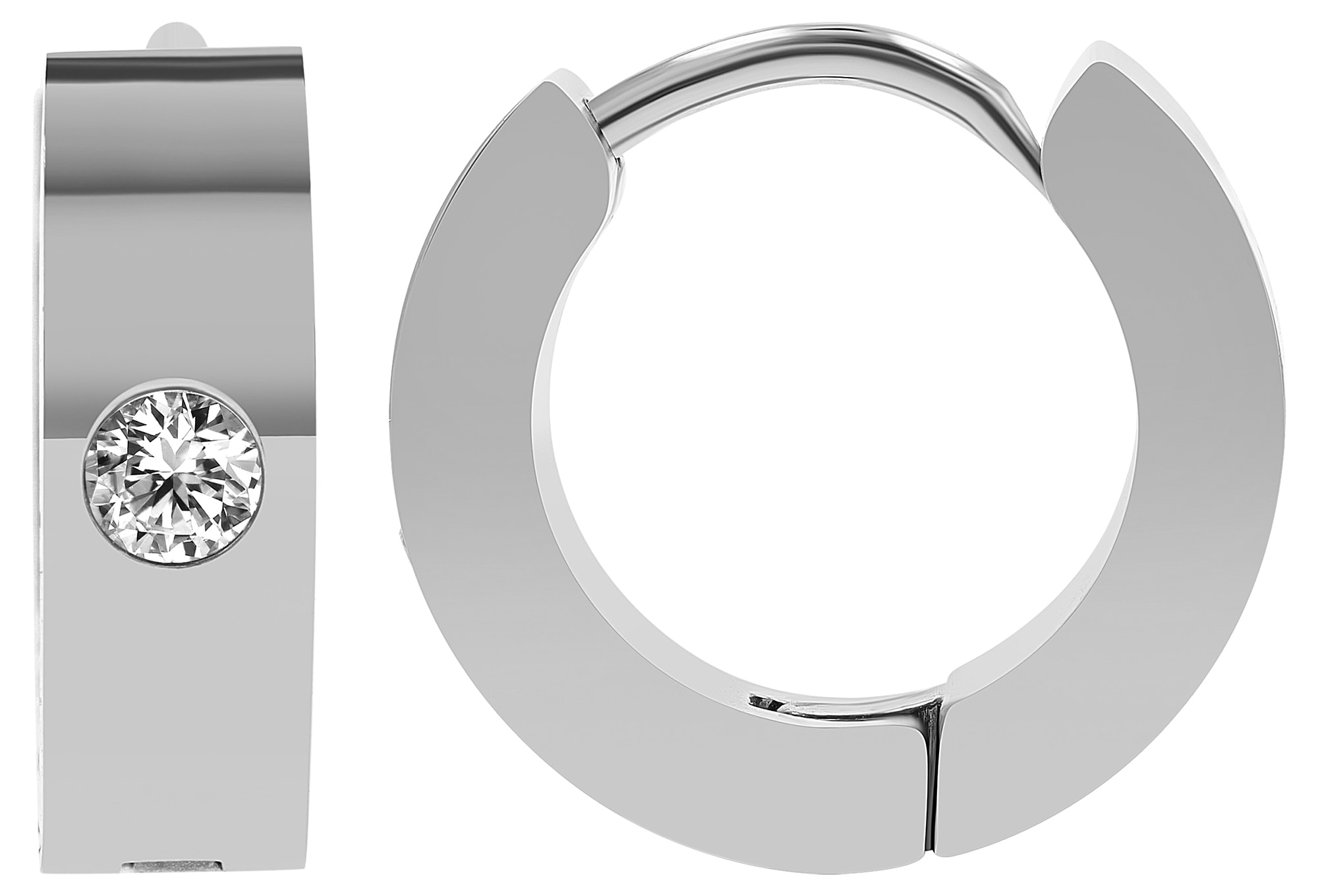 Adelia´s Paar Creolen "Ohrringe – Creole aus Edelstahl mit Strass Steinchen" Ideal zum Verschenken – schlicht und stilvoll