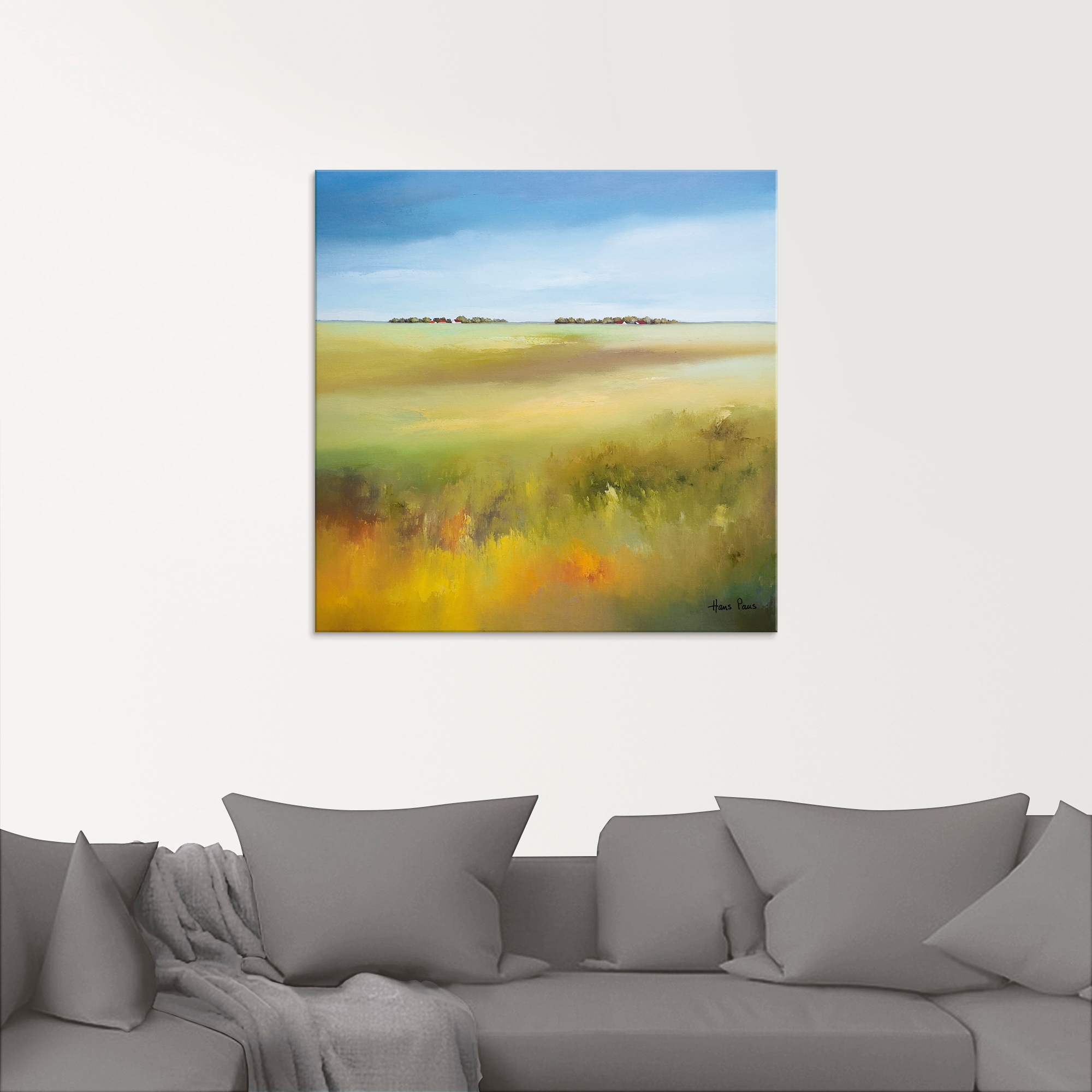 Artland Glasbild »Landschaft I«, Felder, (1 St.), in verschiedenen Größen