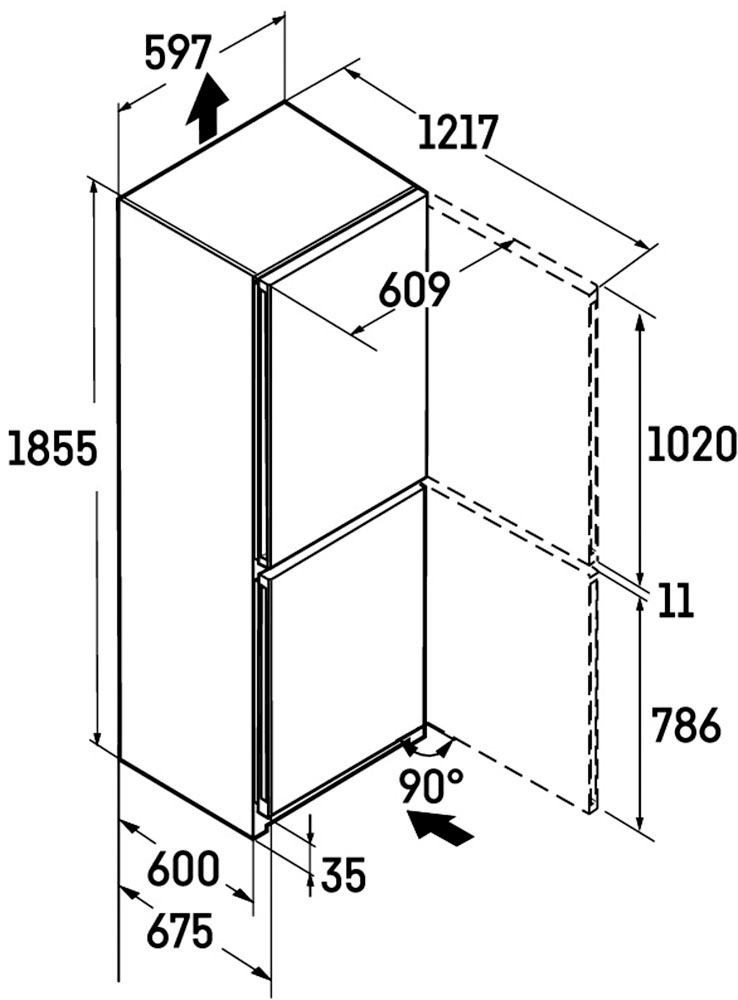 Liebherr Kühl-/Gefrierkombination »CBNsfc 5223_994899751« 185,5 cm hoch 59,7 cm breit