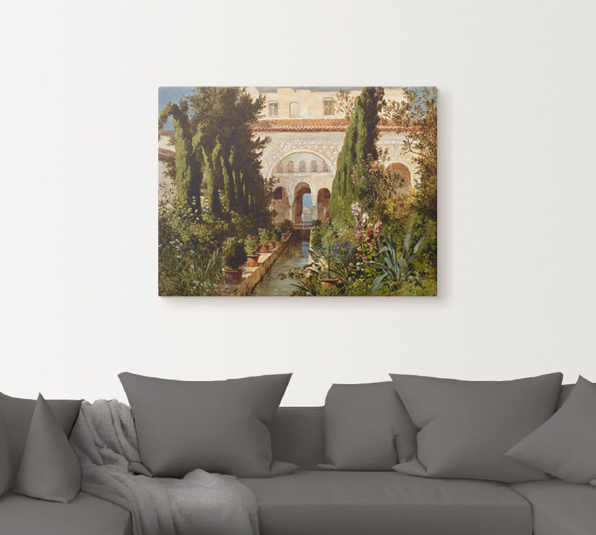 Artland Leinwandbild »Der Garten des Generalife bei Granada«, Garten, (1 St.), auf Keilrahmen gespannt