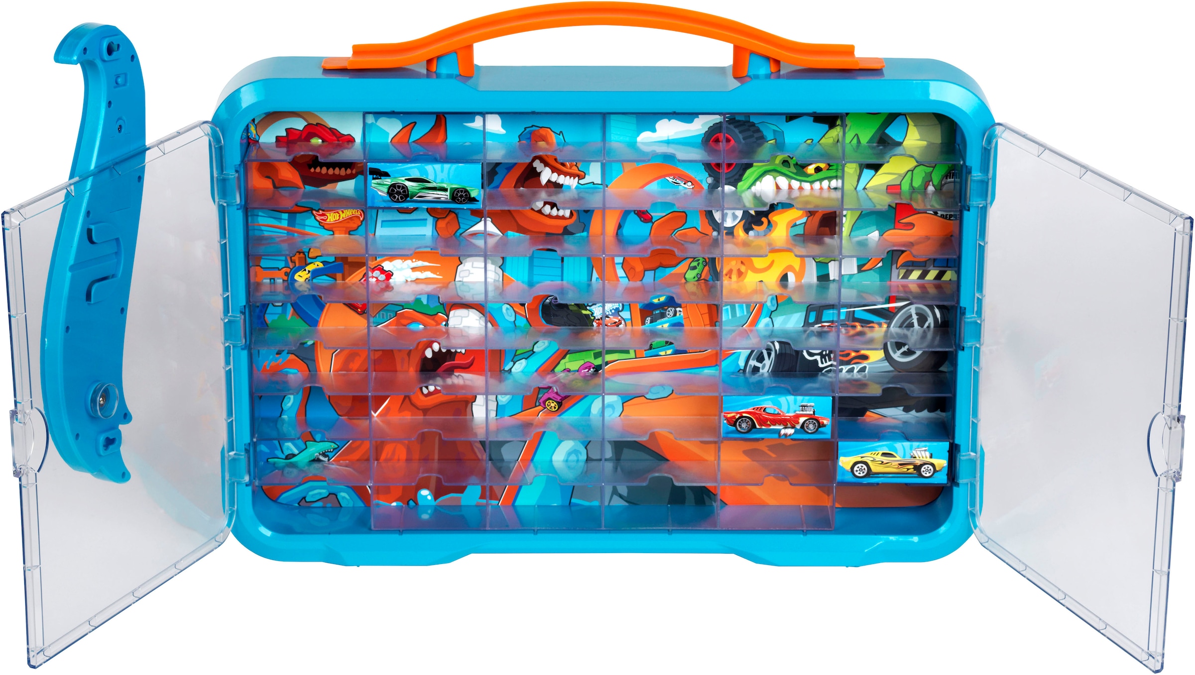 Klein Sammelkoffer »Sammelvitrine für 54 Autos«, mit leuchtendem Hot Wheels Logo
