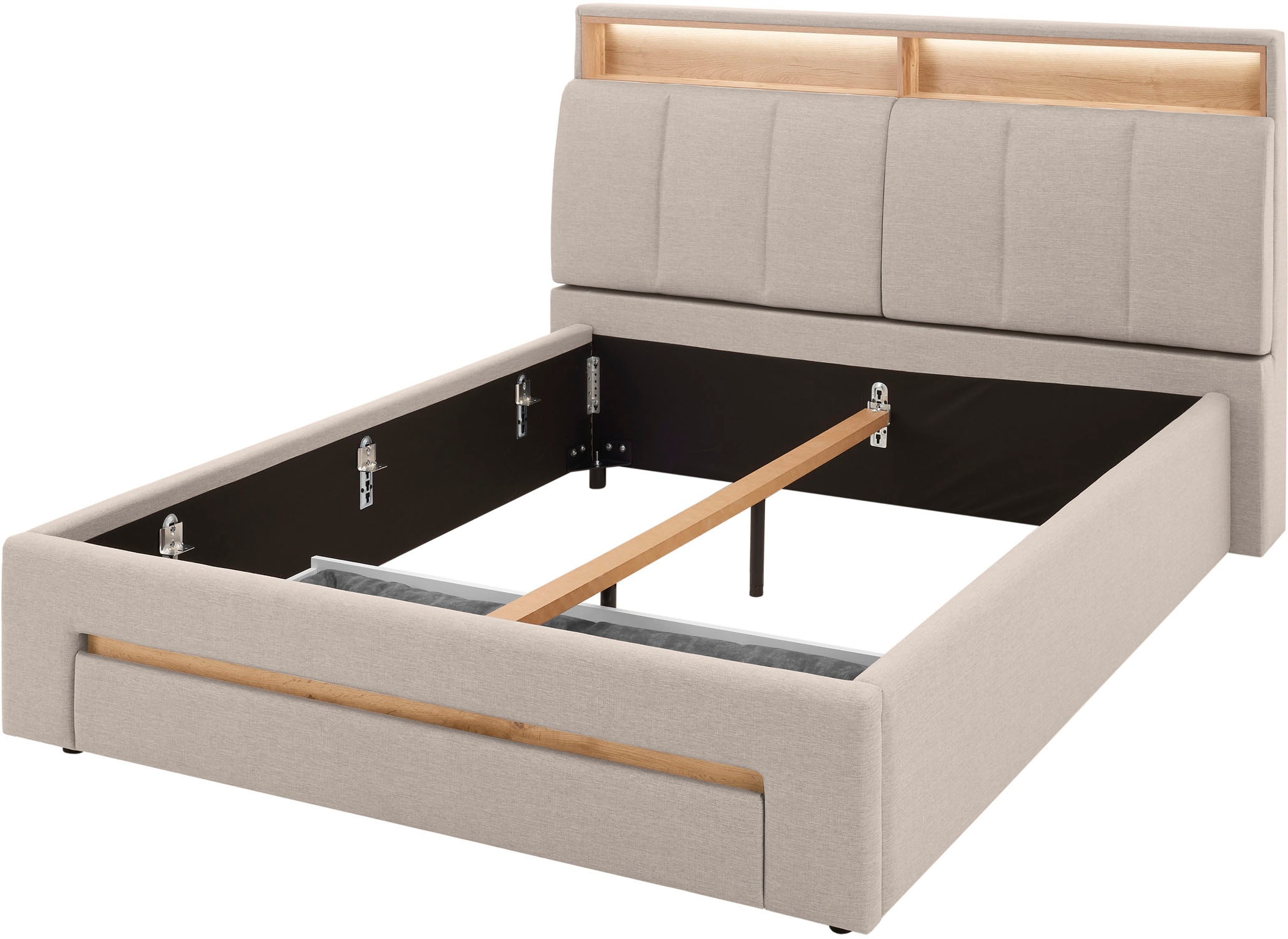 Thumbnail - Home affaire Polsterbett "CiTY/GiRON, gepolstertes Stauraumbett, mit LED Beleuchtung" Bettkasten mit Hundebett oder als ...