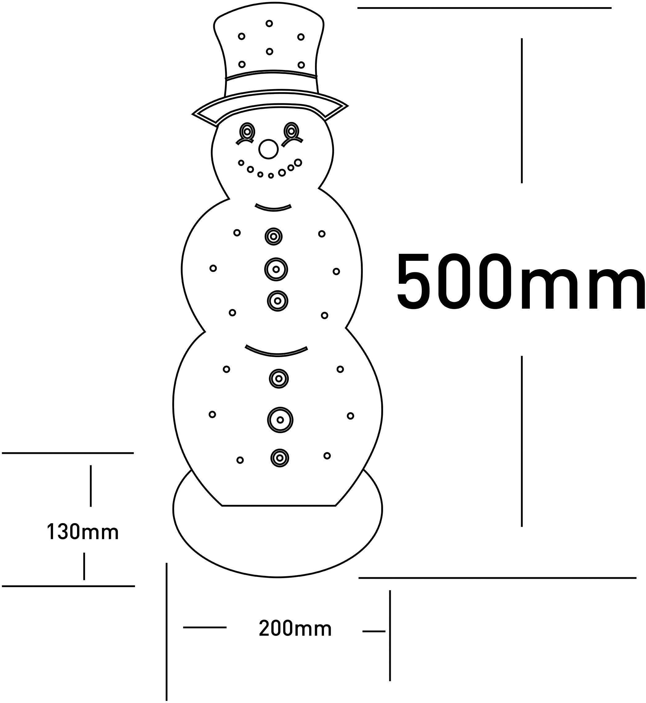 näve LED Dekoobjekt »Snowy, Weihnachtsdeko Batteriebetrieb Holz«, Schneemann BAUR cm, aus aus kaufen Holz, 50 | ca. Höhe