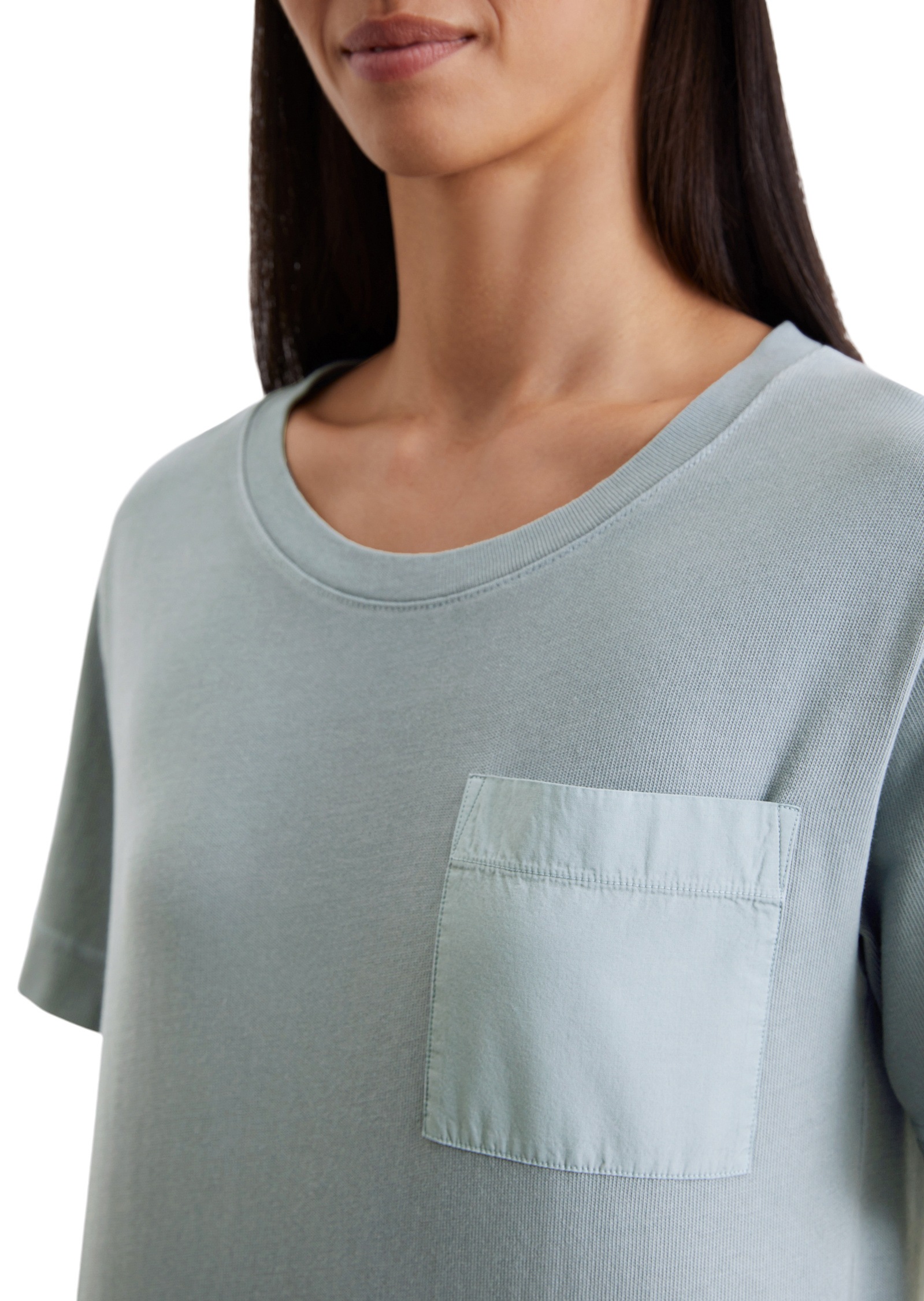 Marc O'Polo T-Shirt »mit aufgesetzter Satin-Tasche«