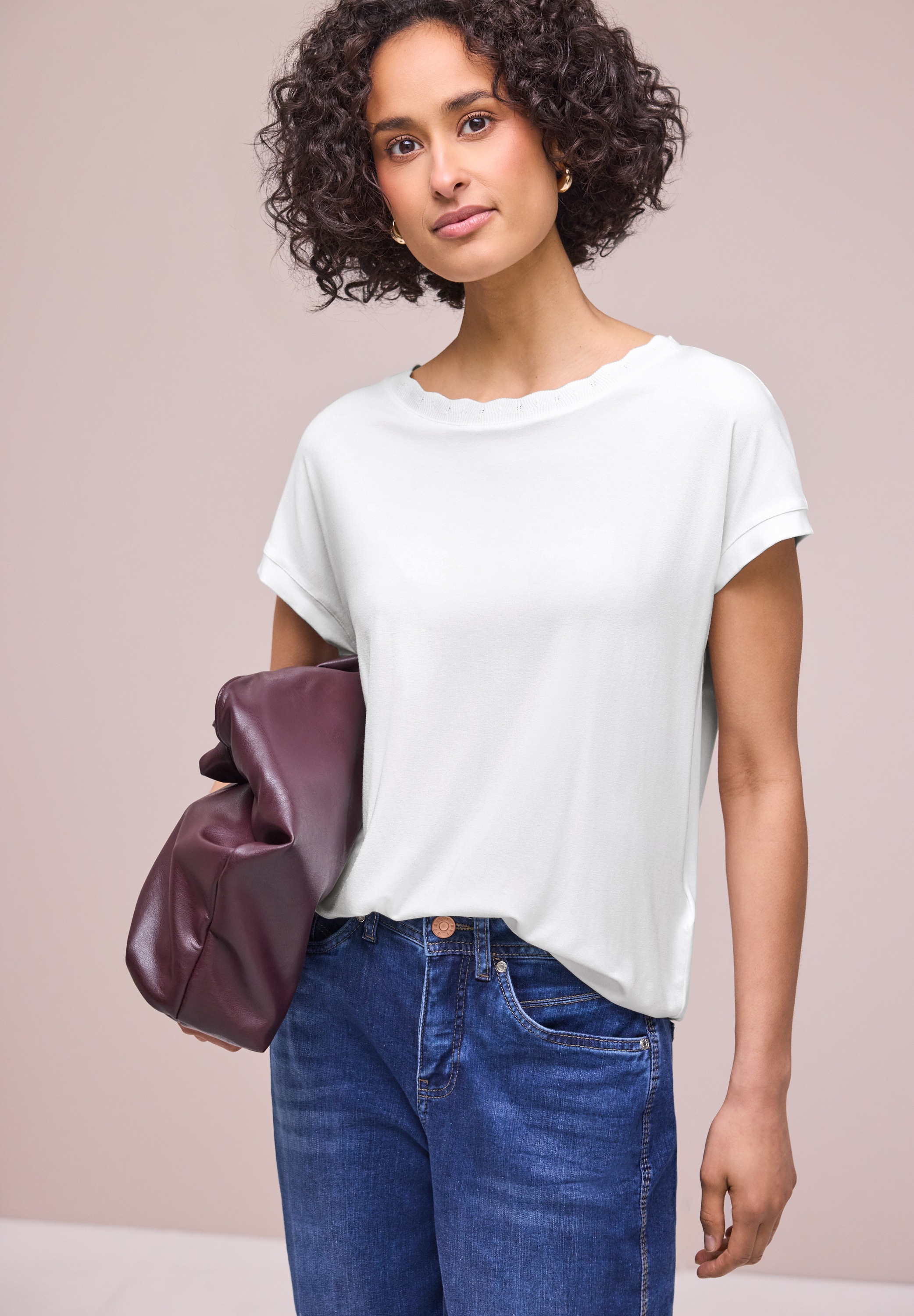 STREET ONE T-Shirt mit U-Boot-Ausschnitt