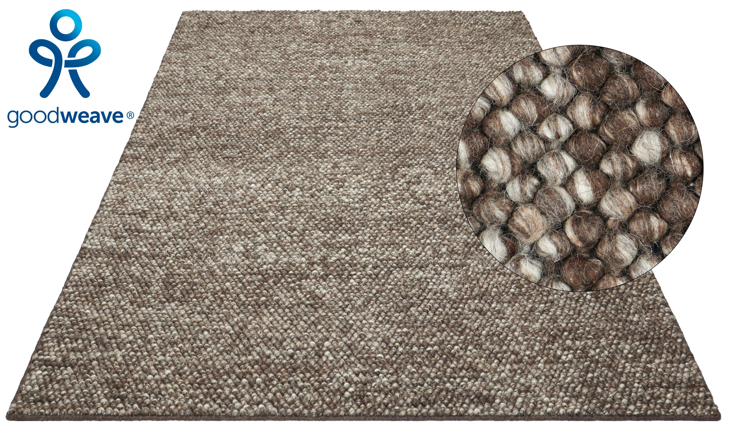 my home Wollteppich "Wolly, Wolle" rechteckig 14 mm Höhe handgewebt, Handwe günstig online kaufen