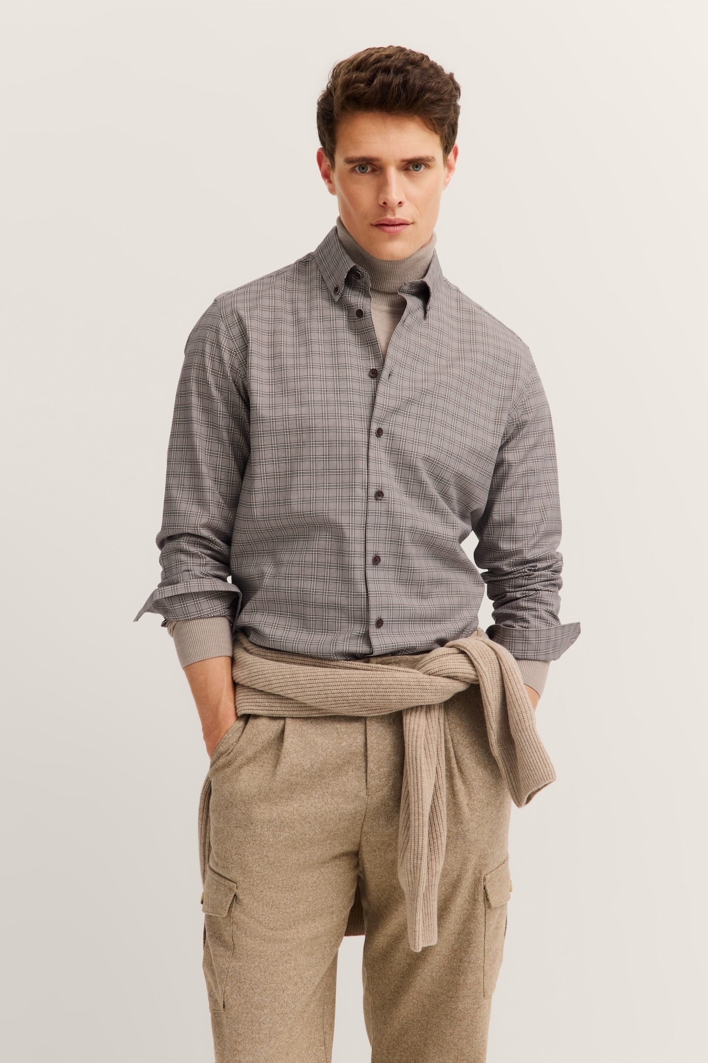 bugatti "Easy Care" kariert mit Button-Down-Kragen