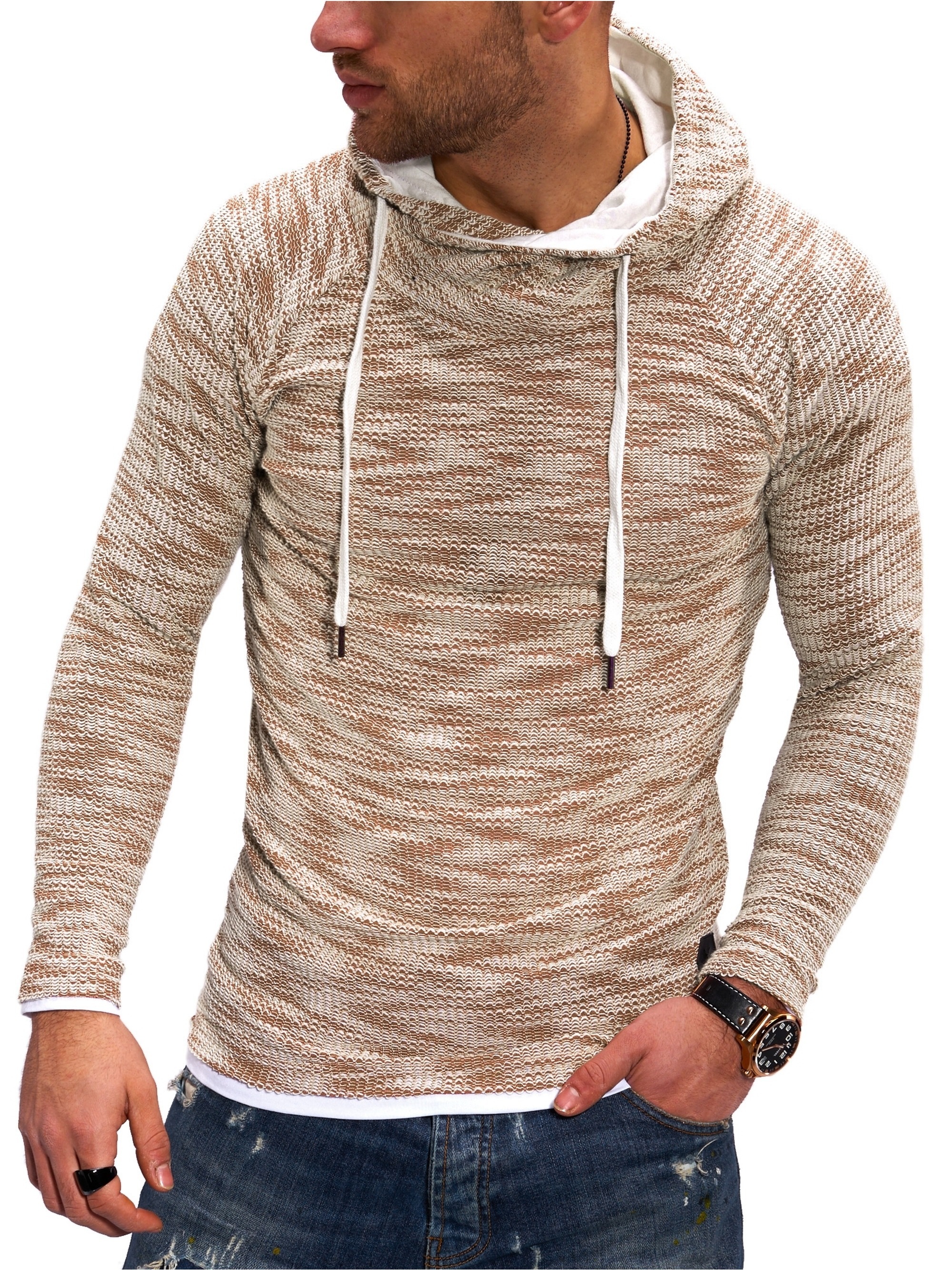 behype Kapuzensweatshirt "B-JOHN" im trendigen Layer-Look günstig online kaufen