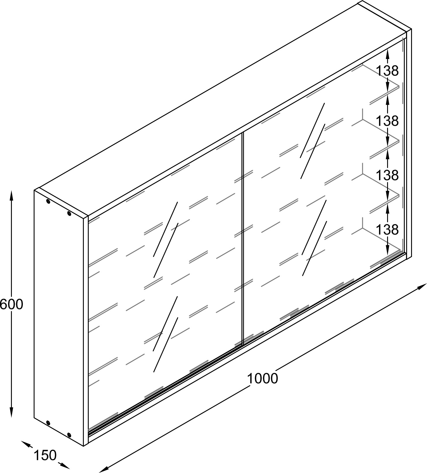VCM Wandregal »Hängevitrine Wandvitrine Sammel Deko Drivalo XL«