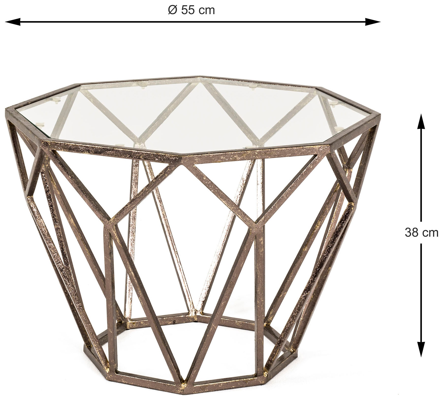 HAKU Beistelltisch »Sofatisch, Wohnzimmertisch« 1 Stk. tlg. achteckig - aus Metall Kupfer B/T/H 55/55/38 cm